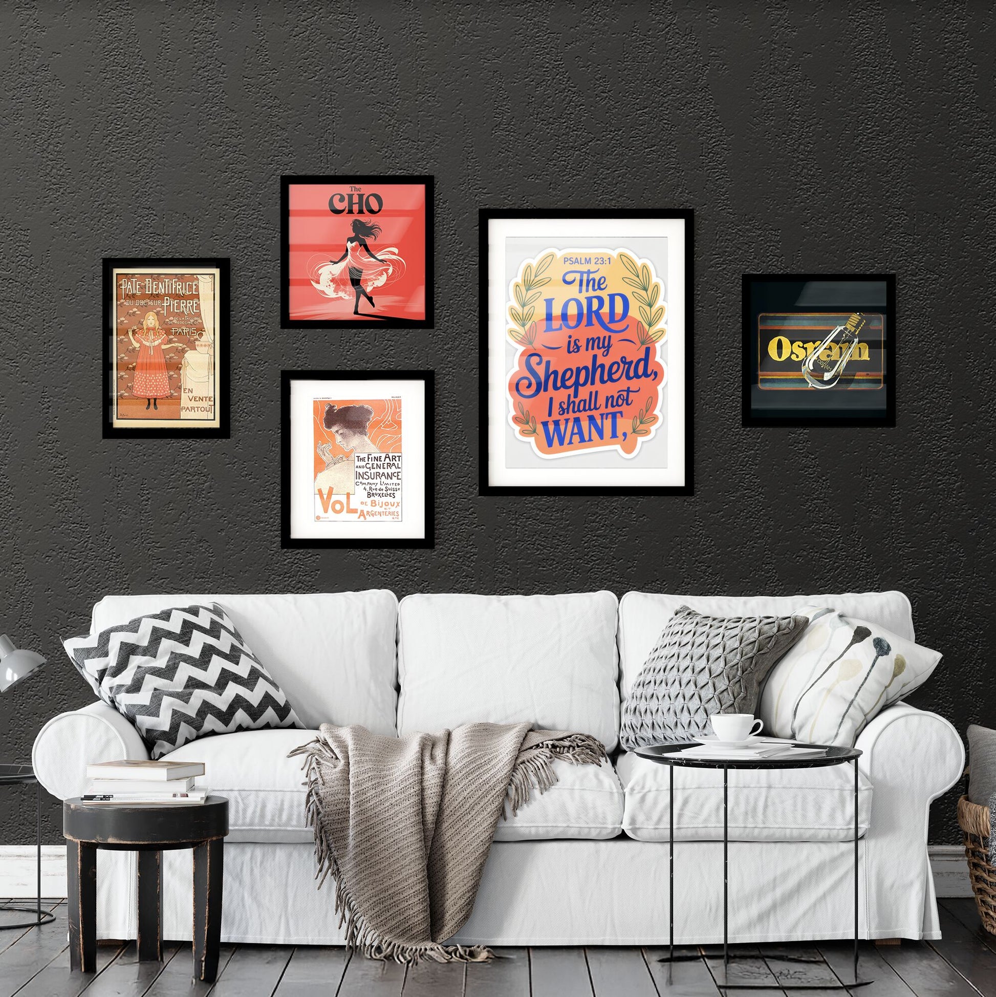 Inspirational Typography Art Featuring Psalm 23:1 - 'The Lord is My Shepherd, I Shall Not Want.' Collection