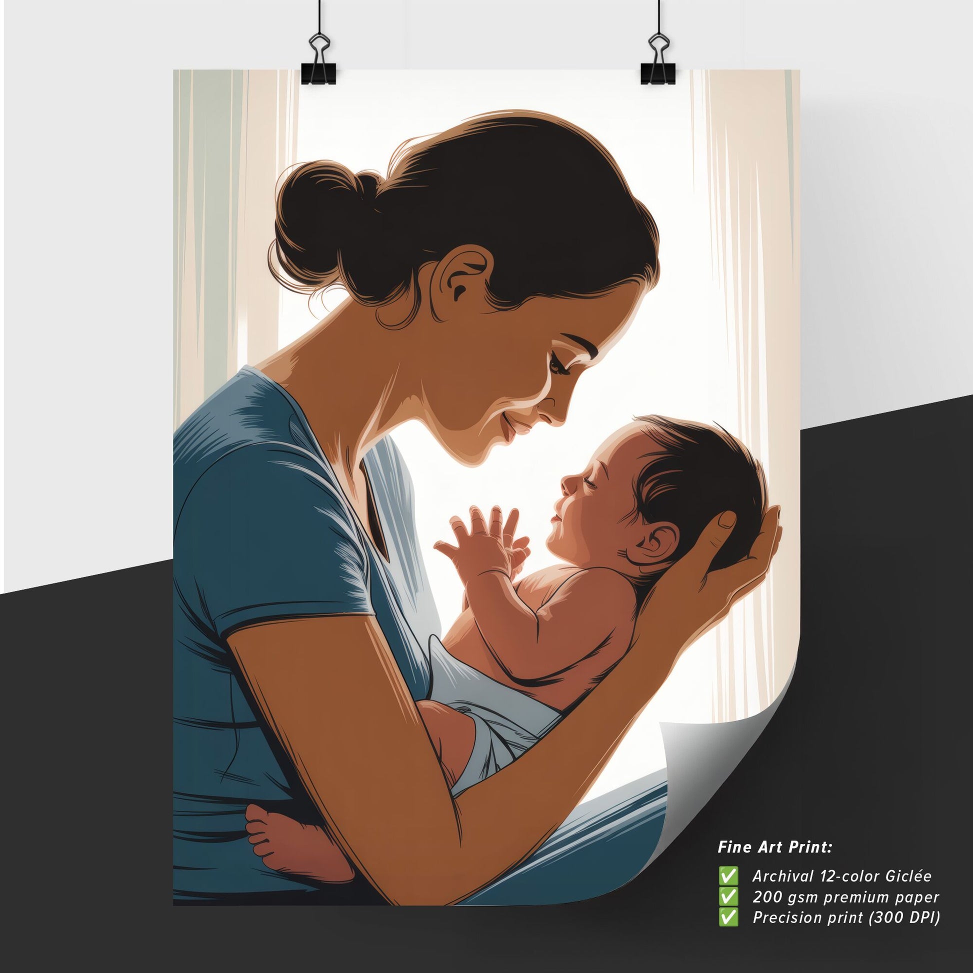 Intimate Moment: A Mother and Baby Sharing Love in a Serene Setting