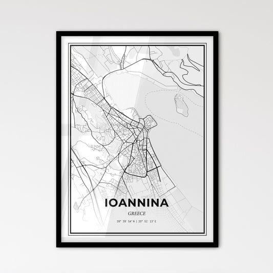 Ioannina Greece - Scandinavian Style City Map for Modern Home Decor