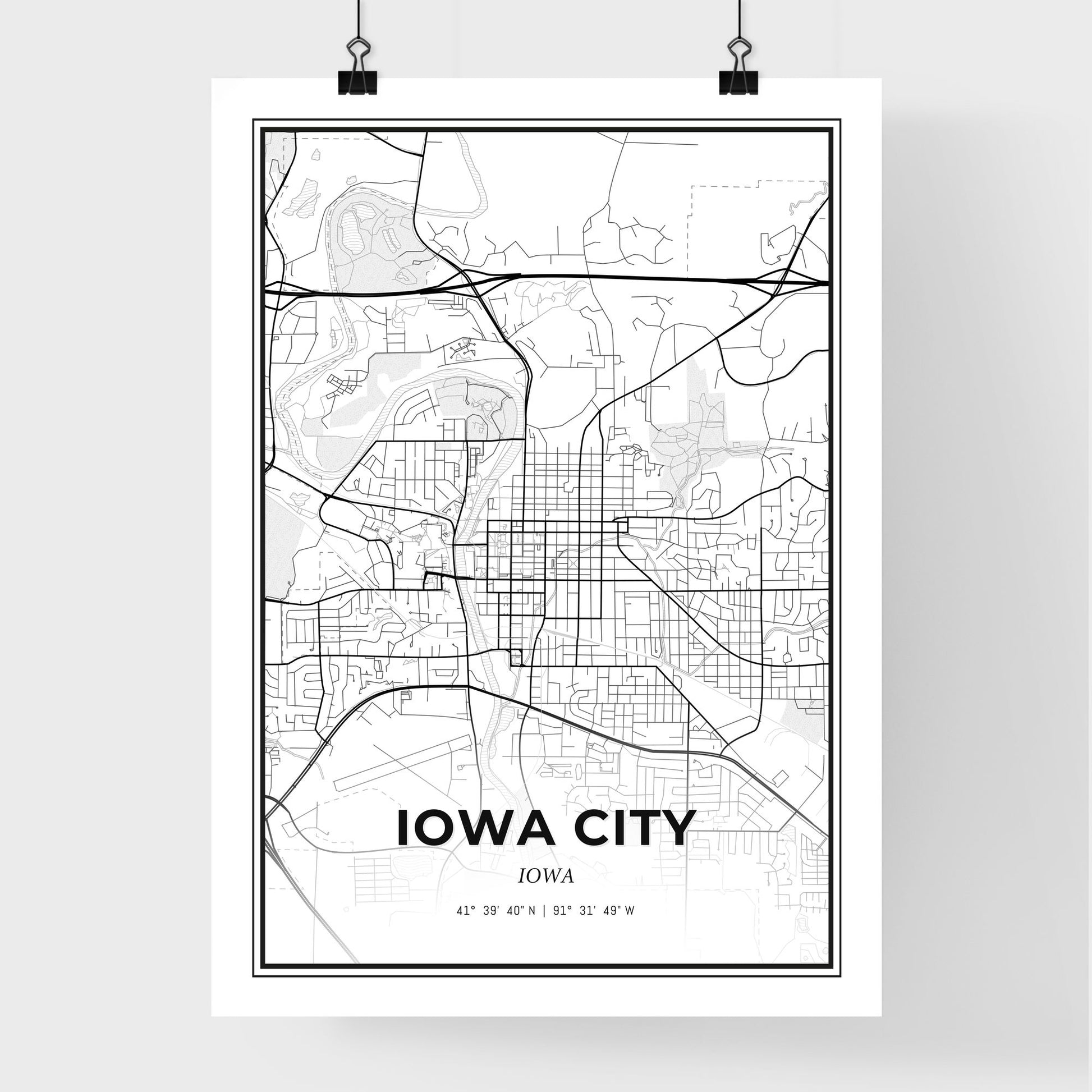 Iowa City Iowa - Premium City Map Poster