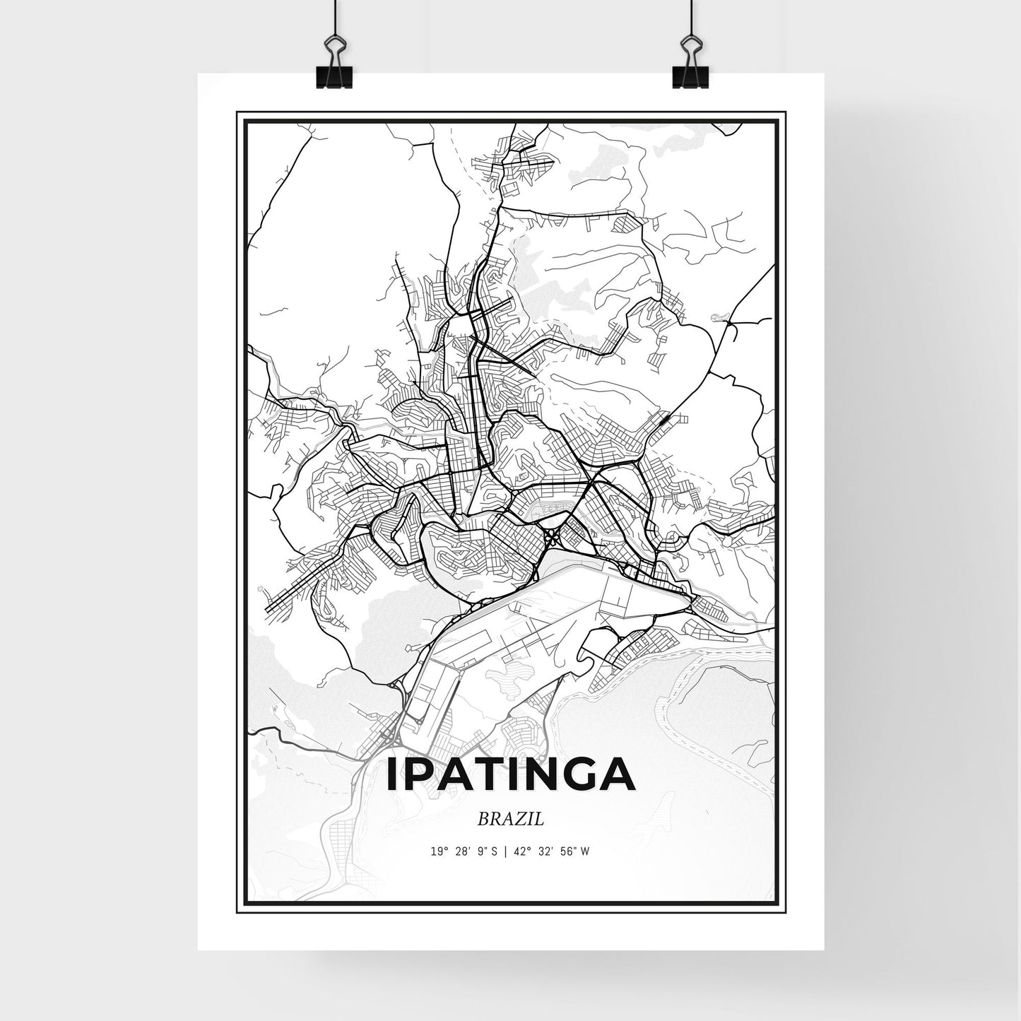 Ipatinga Brazil - Premium City Map Poster