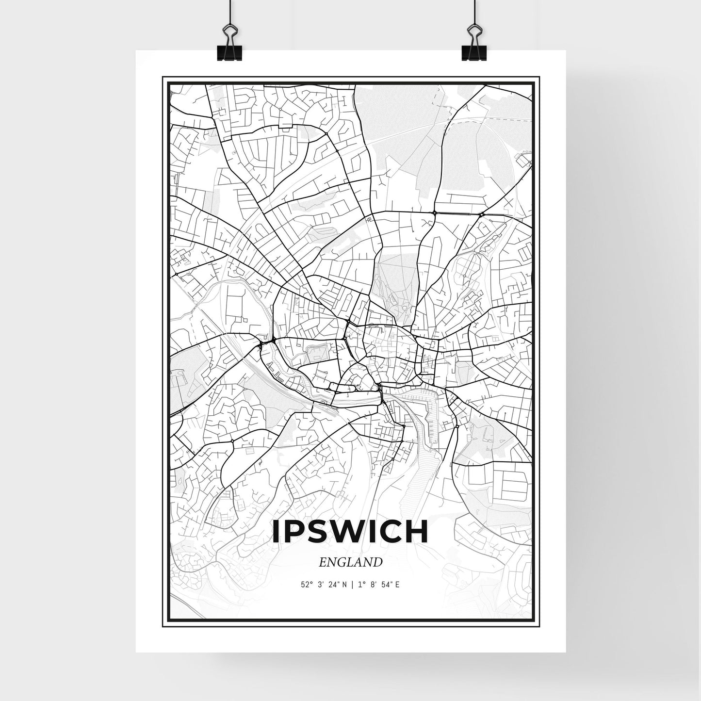 Ipswich England - Premium City Map Poster