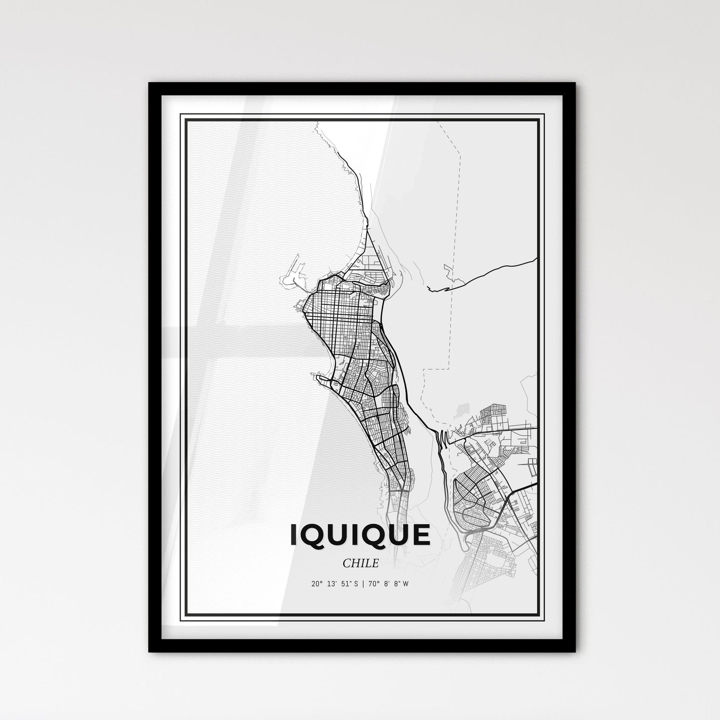 Iquique Chile - Scandinavian Style City Map for Modern Home Decor