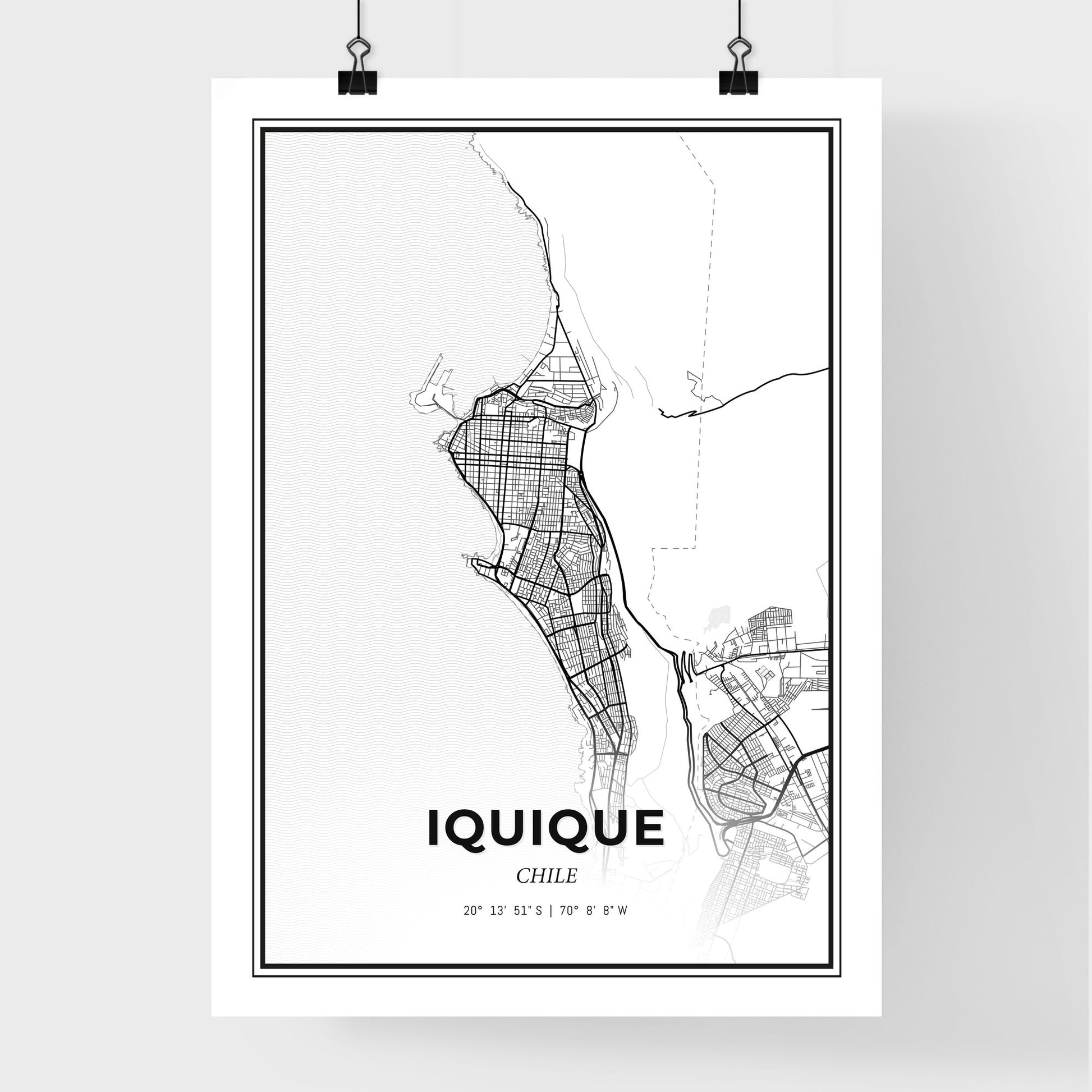 Iquique Chile - Premium City Map Poster