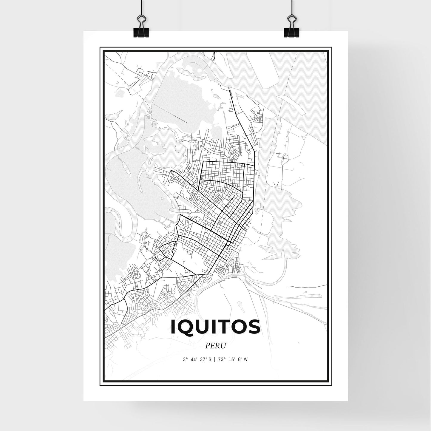 Iquitos Peru - Premium City Map Poster