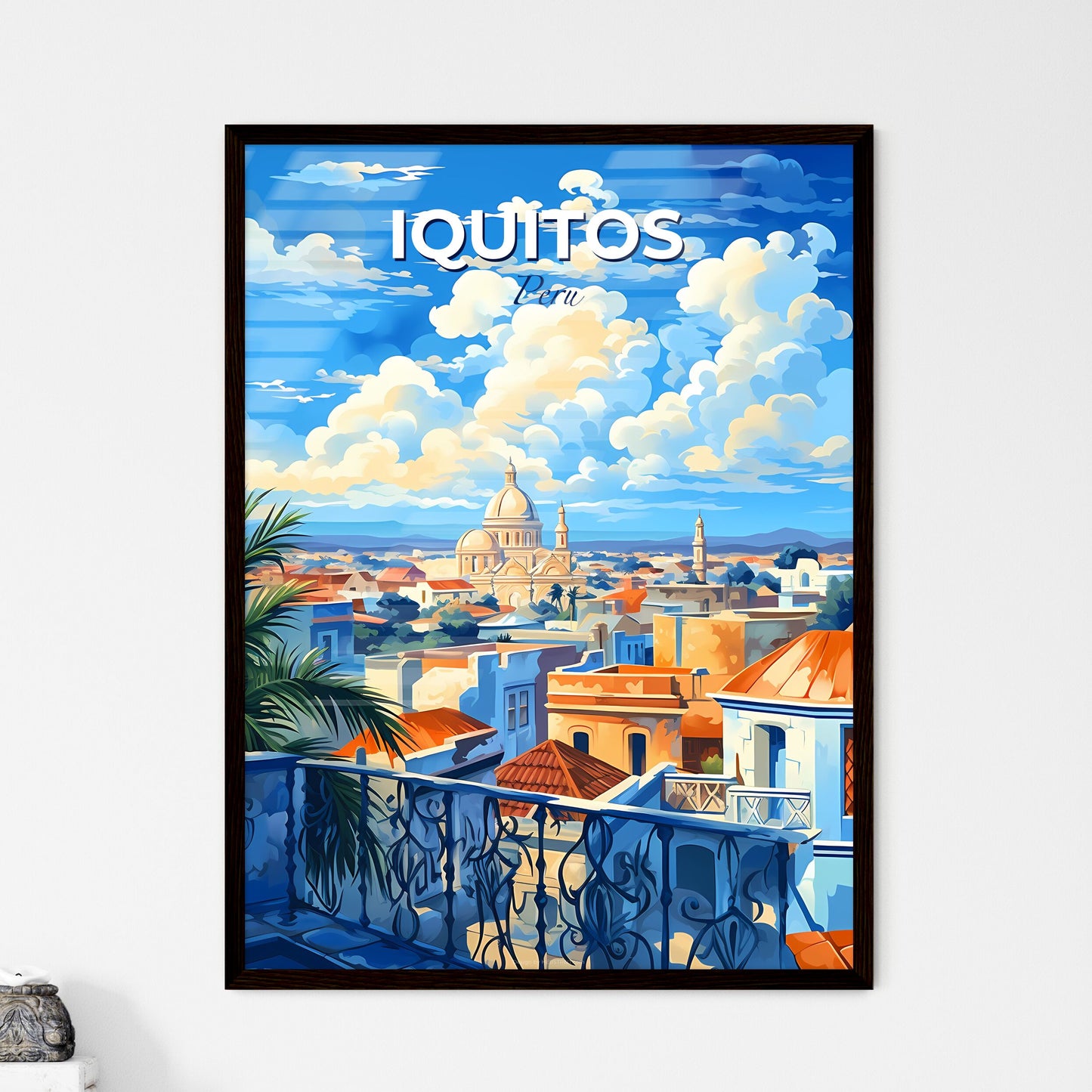 Iquitos Peru City Skyline View Urban Art Painting Architectural Travel Landmark Default Title