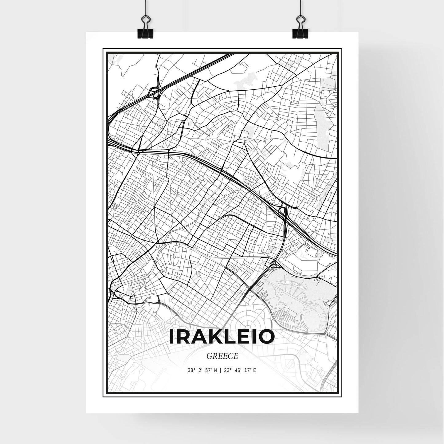 Irakleio Greece - Premium City Map Poster