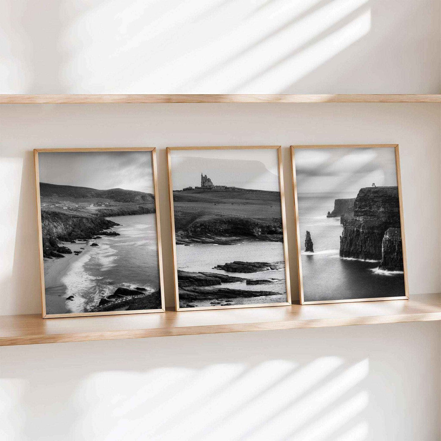 Irish Wall Art Set of 3 | Cliffs of Moher, Dunquin Pier & Coumeenoole Beach