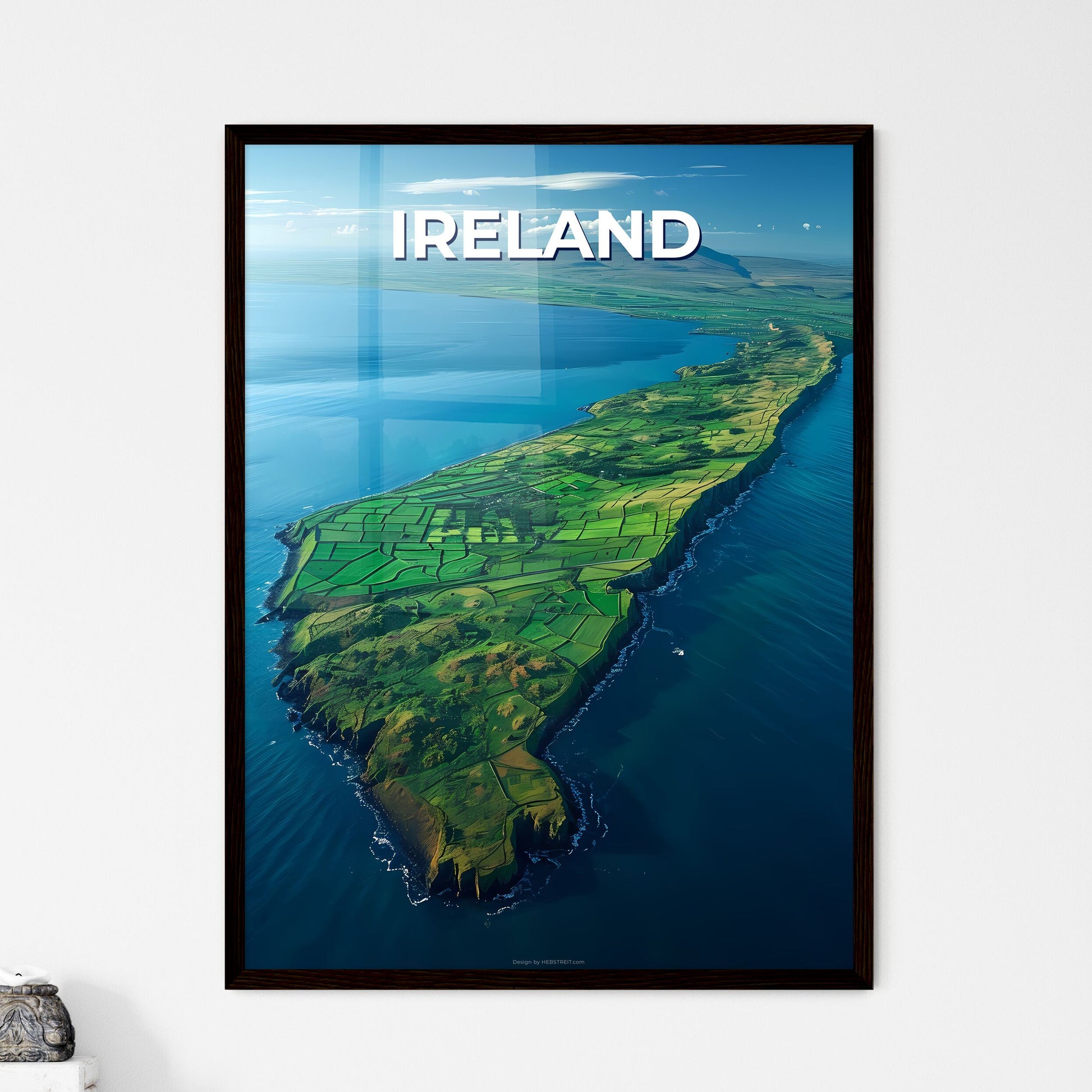 Ocean Vista Landscape Aerial Painting, Ireland Europe, Old Head Kinsale, Nature Scenery, Bright Vibrant Colors, Art