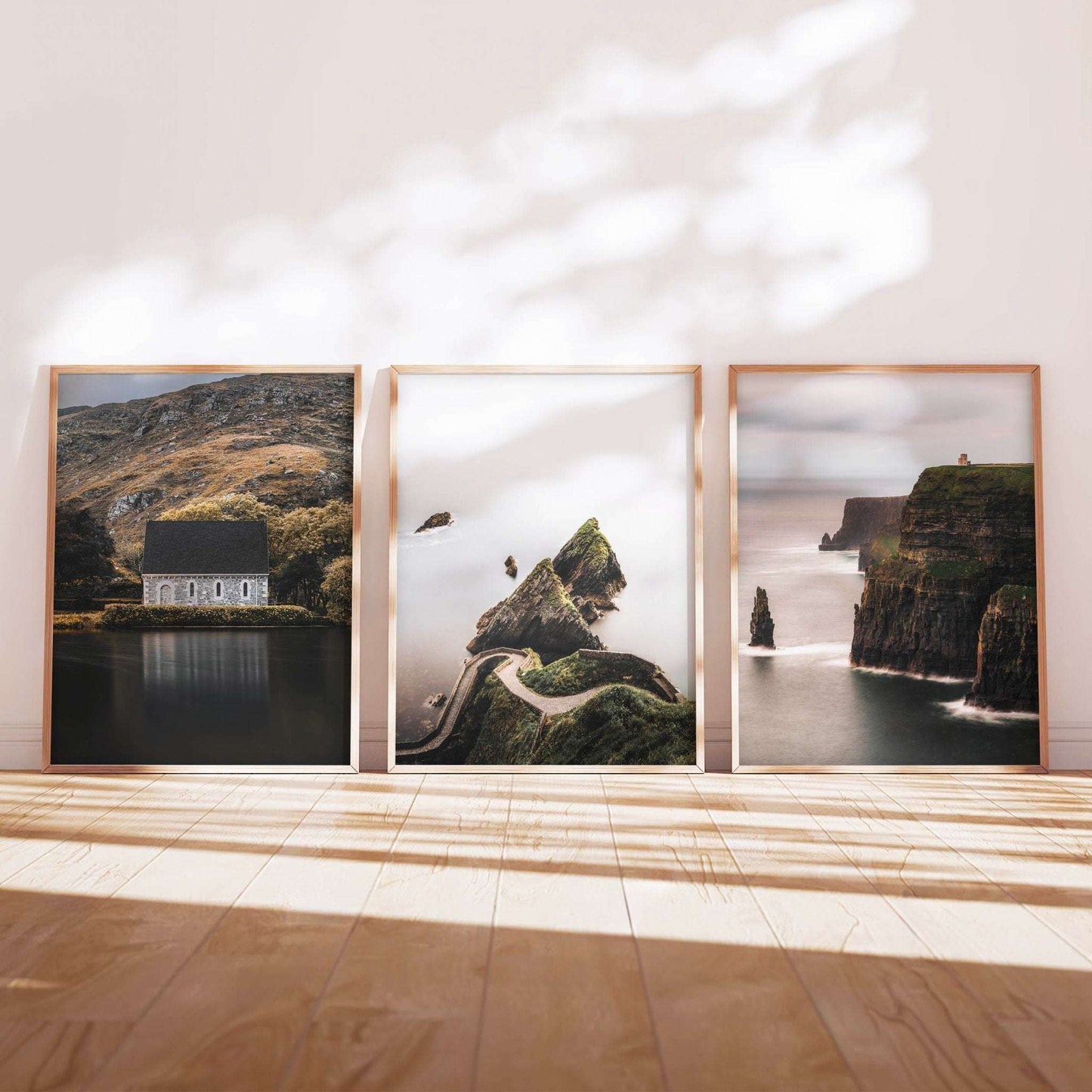 Irish Wall Art Set of 3 – Gougane Barra, Dunquin Pier & Cliffs of Moher Prints