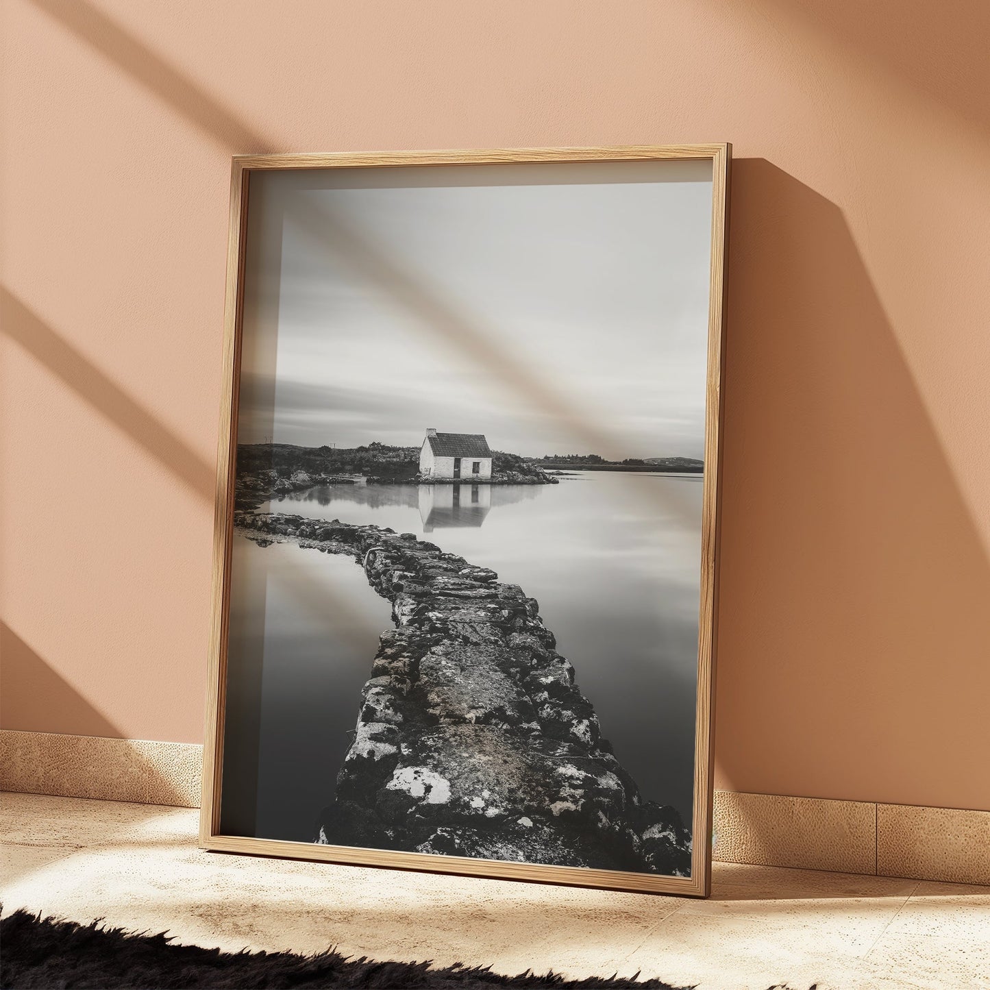 Fisherman’s Bothy, Connemara – Black and White Ireland Wall Art Print