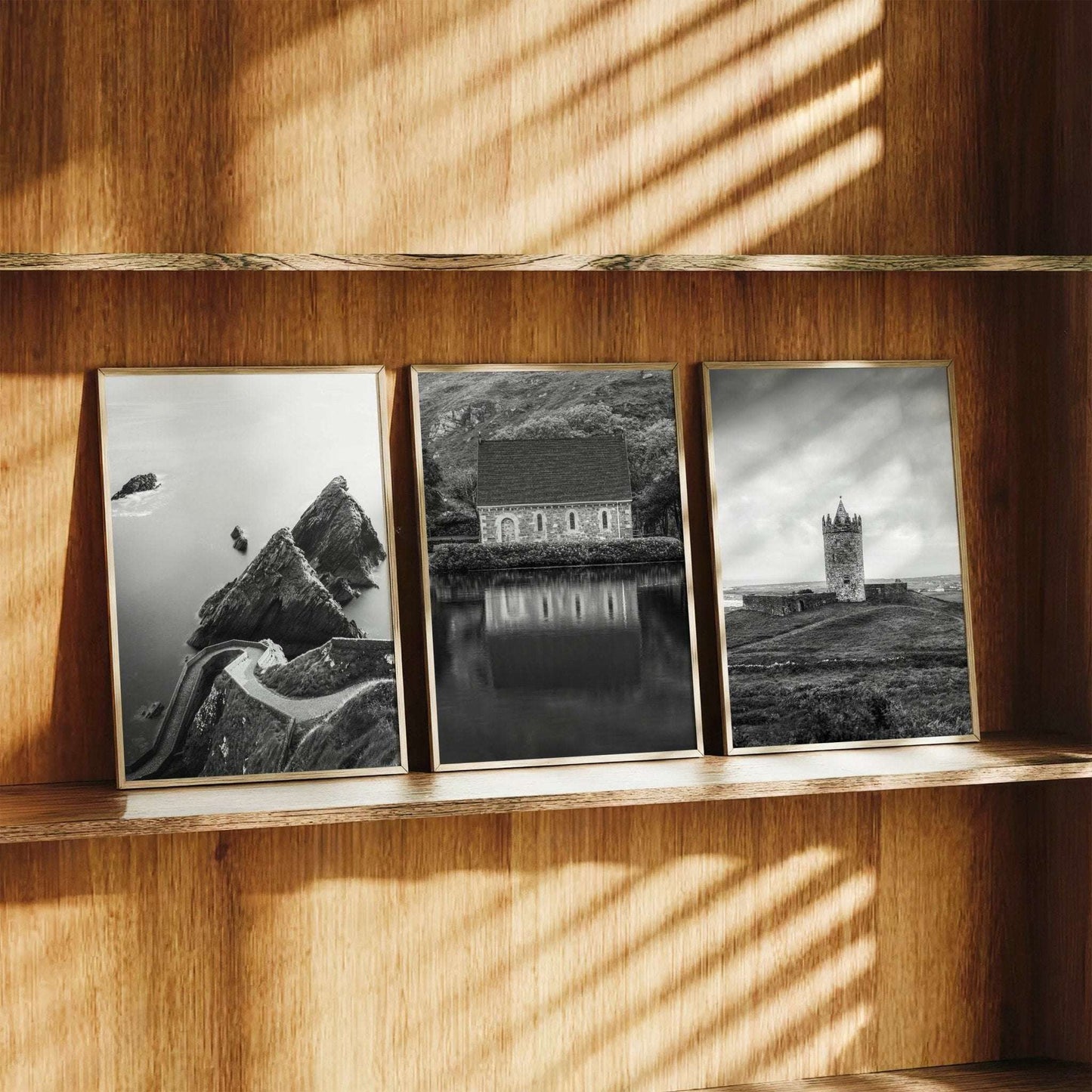 Ireland Wall Art Set of 3 – Black & White Landscape Photography Prints