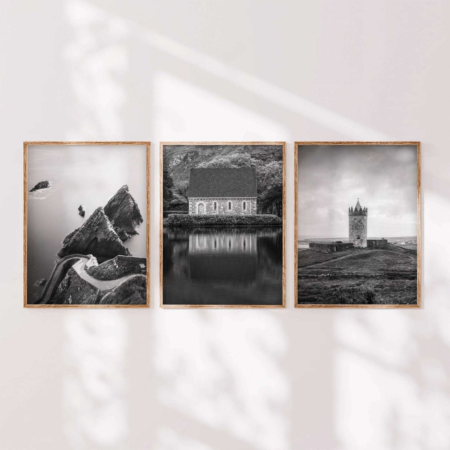 Ireland Wall Art Set of 3 – Black & White Landscape Photography Prints