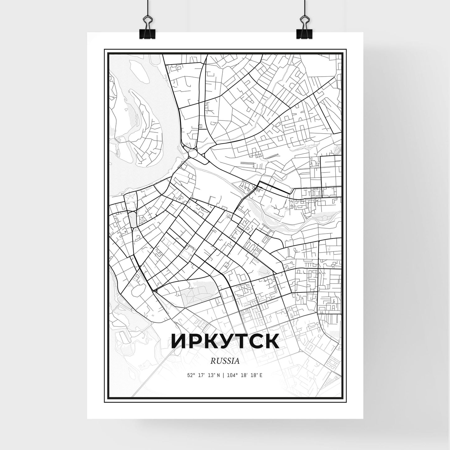 Irkutsk Russia - Premium City Map Poster