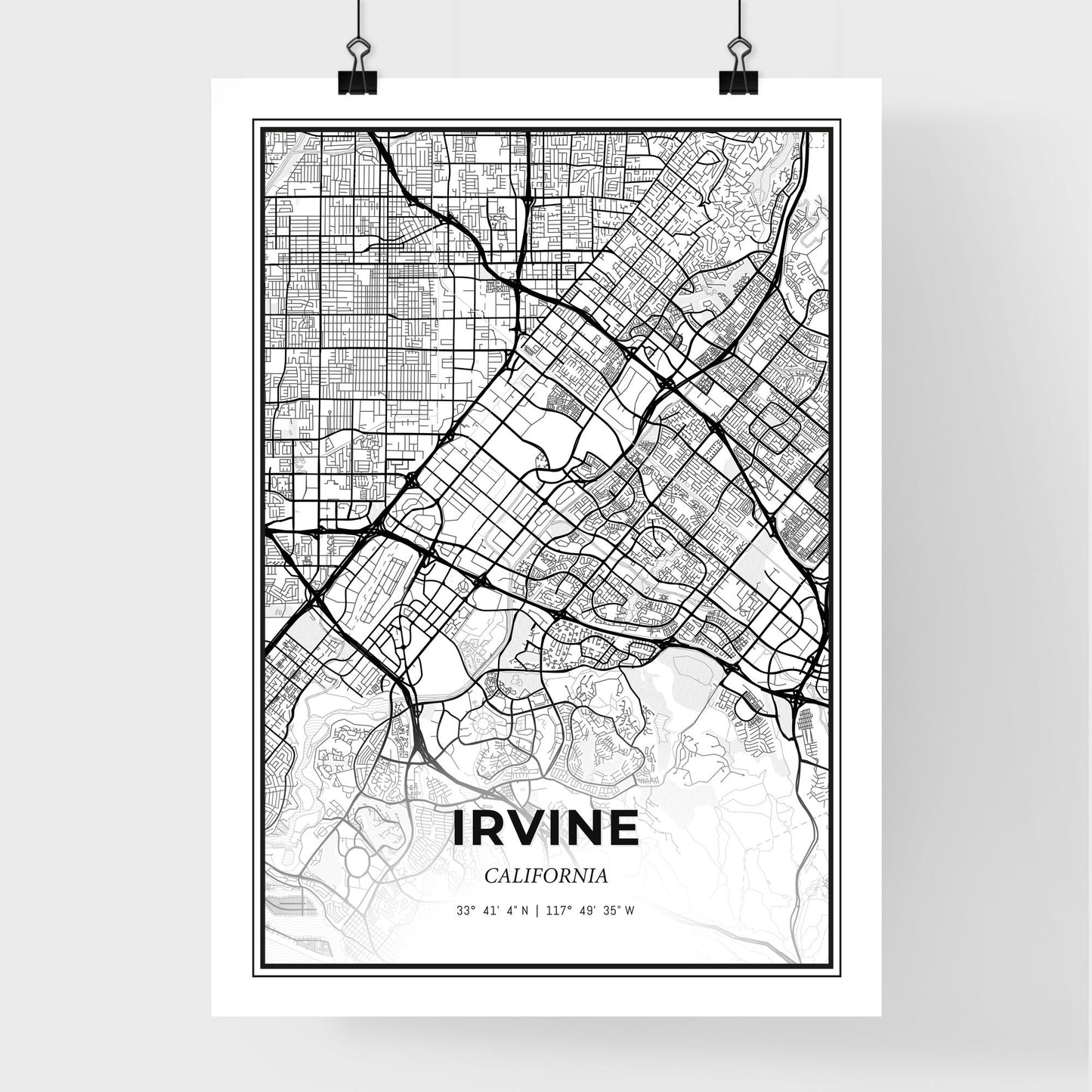 Irvine California - Premium City Map Poster