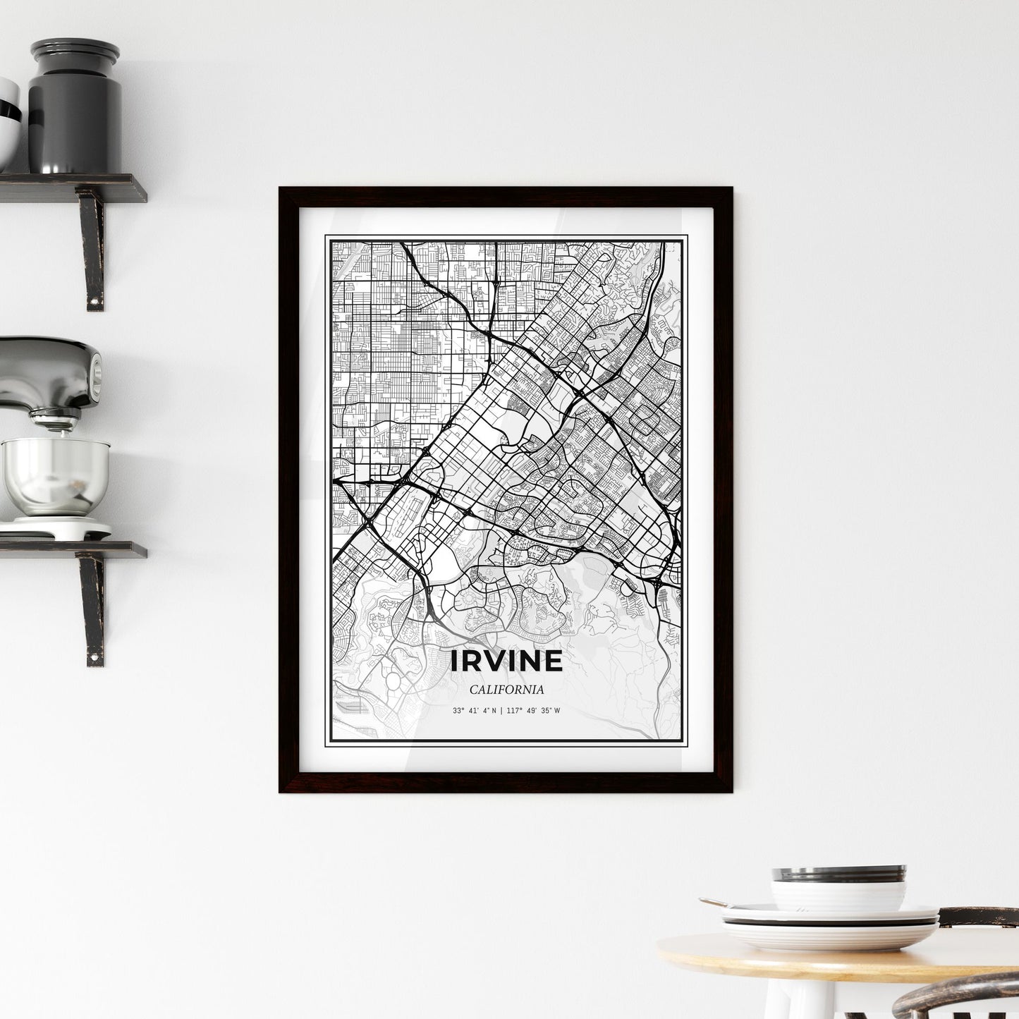 Irvine California - Minimal City Map