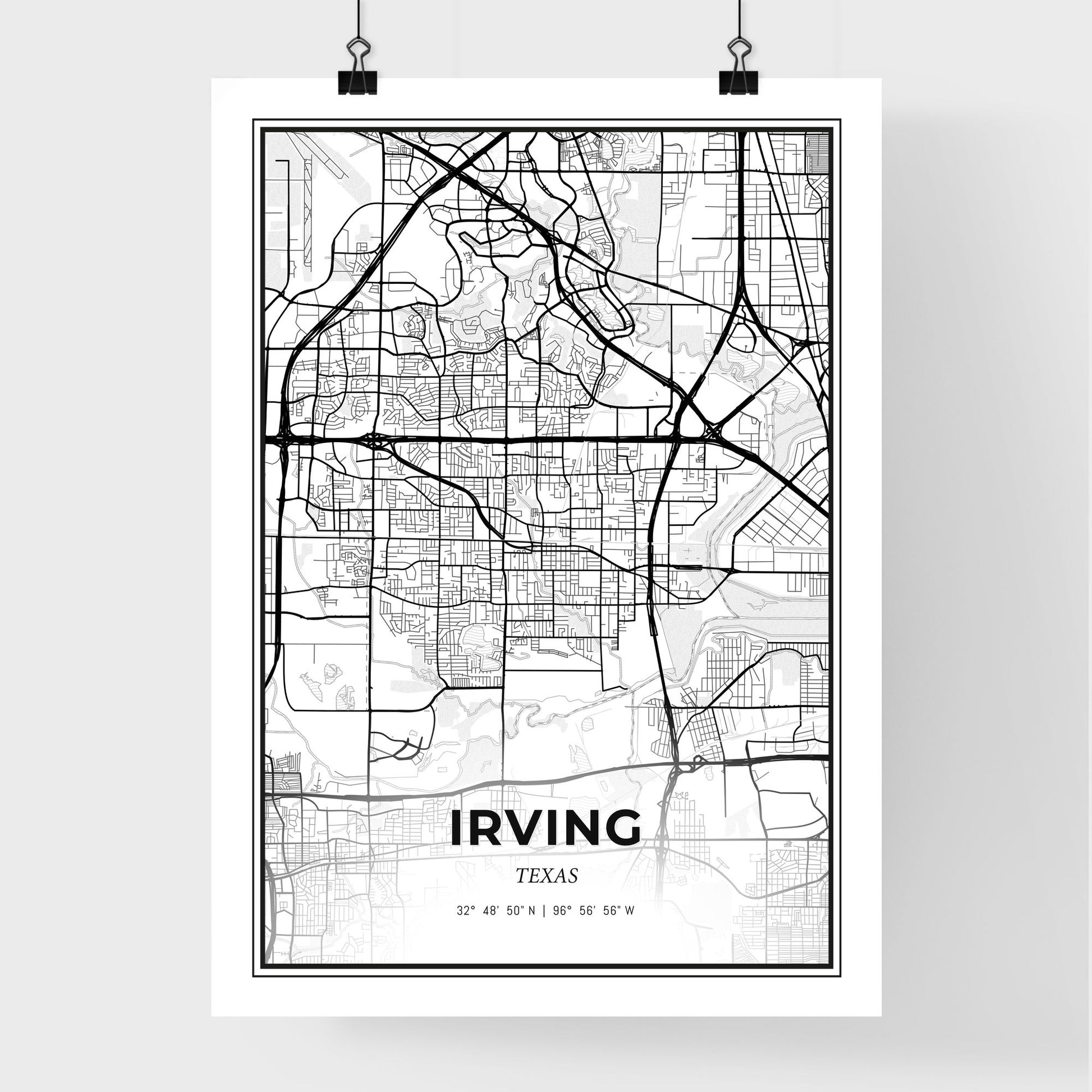 Irving Texas - Premium City Map Poster