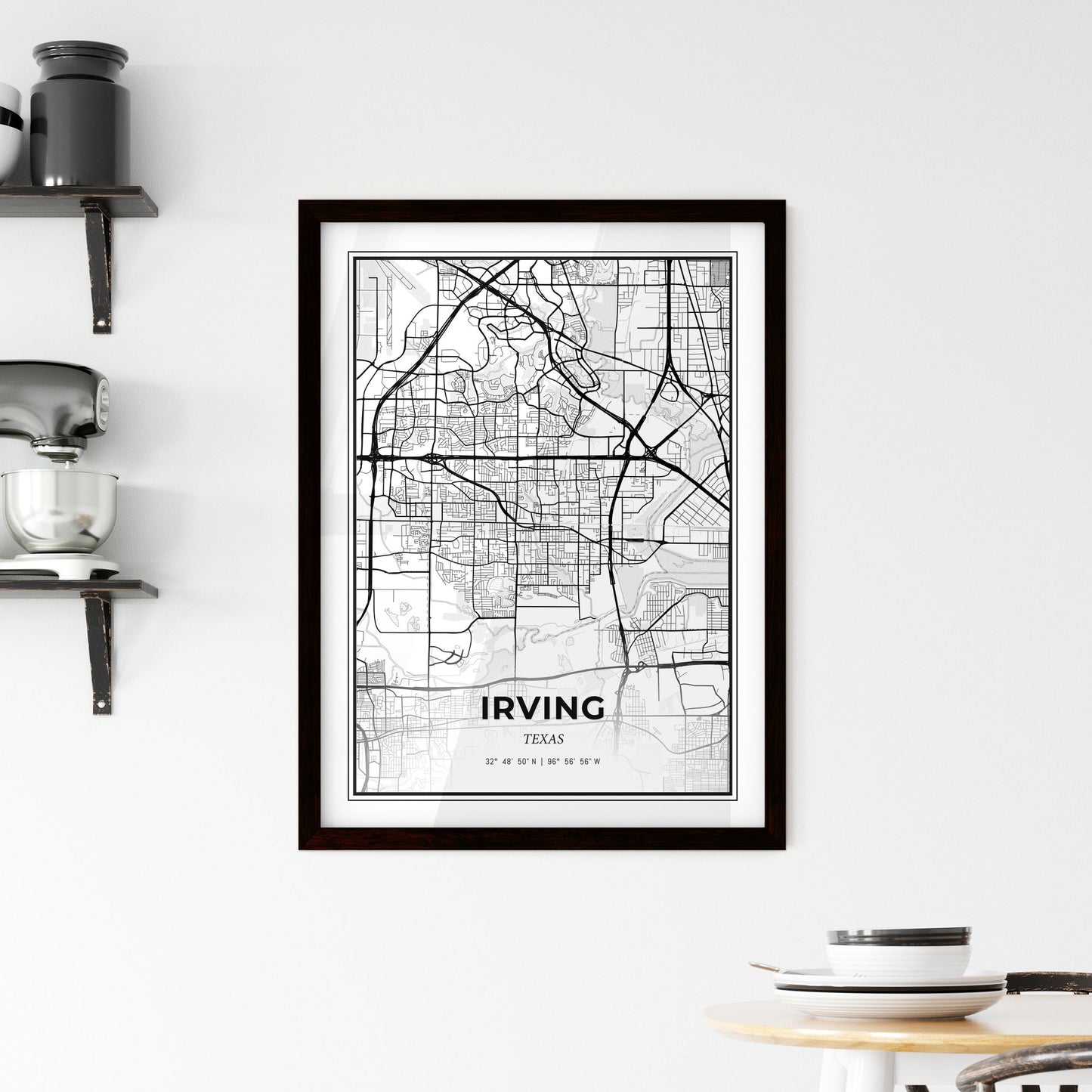 Irving Texas - Minimal City Map