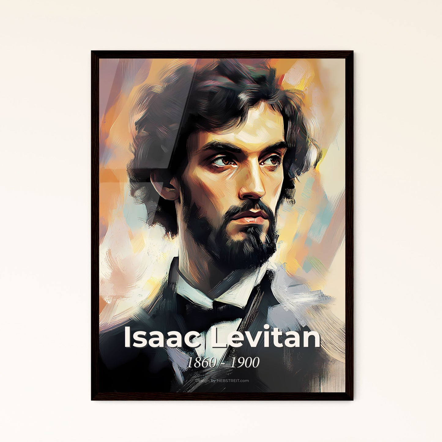 Portrait of Isaac Levitan, 1860 - 1900. Impressionistic painting of a man with a beard.