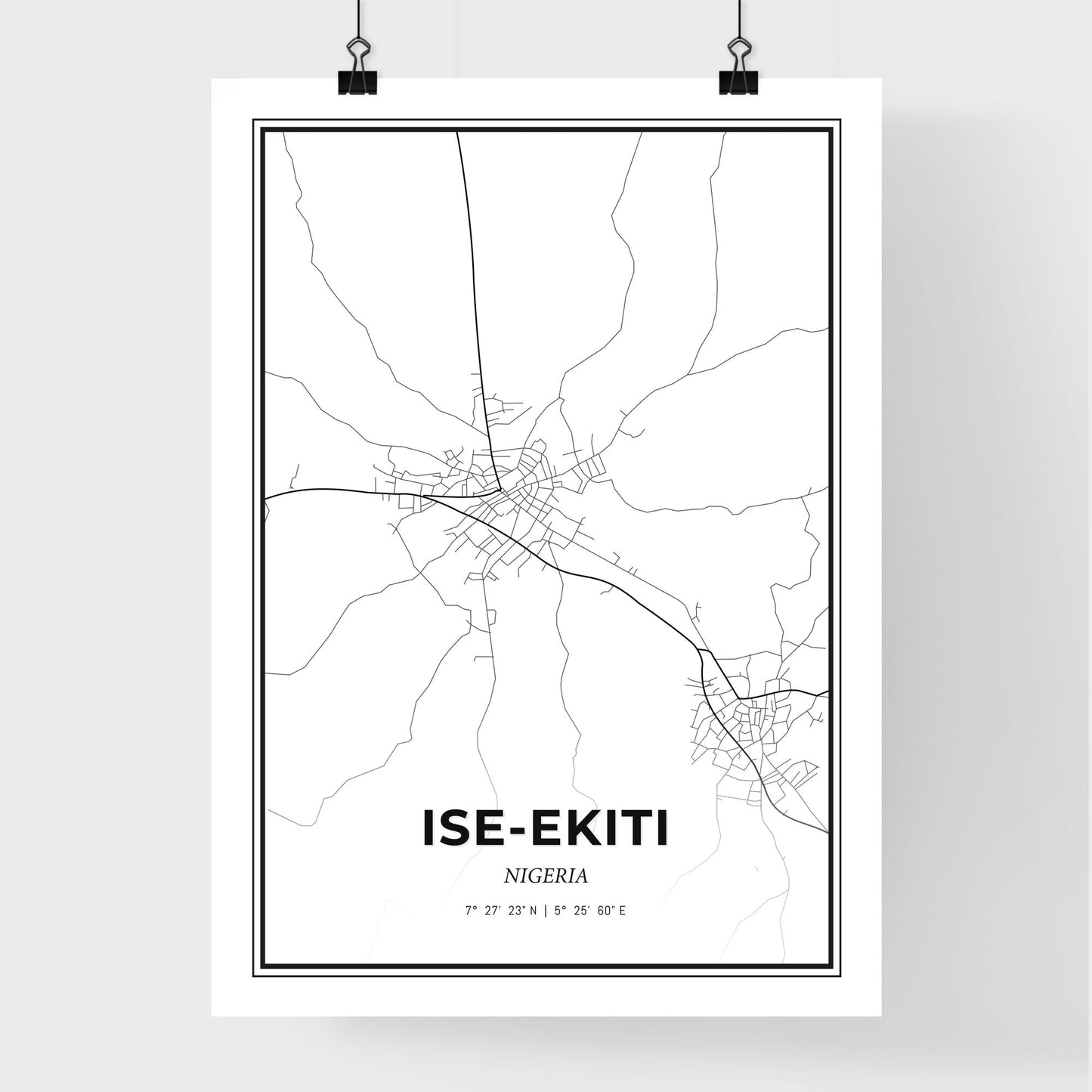 Ise-Ekiti Nigeria - Premium City Map Poster