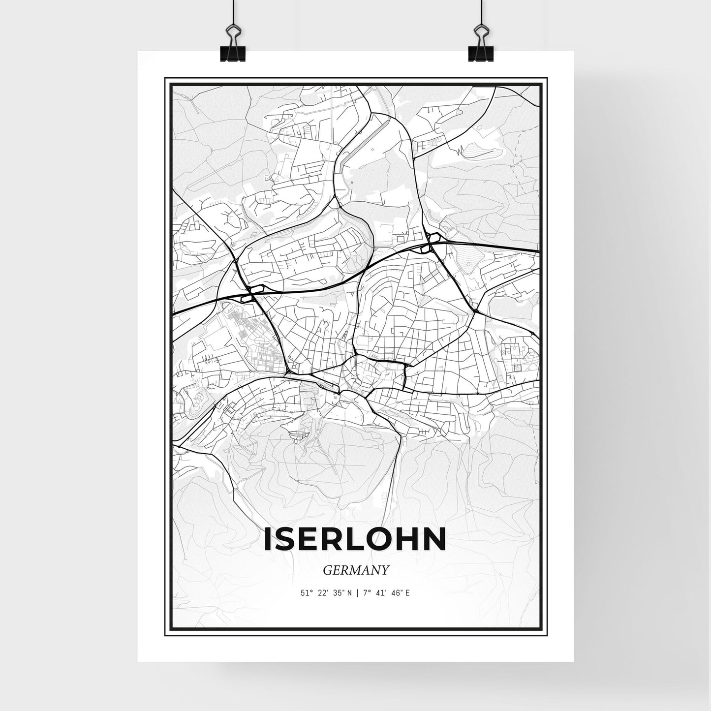 Iserlohn Germany - Premium City Map Poster