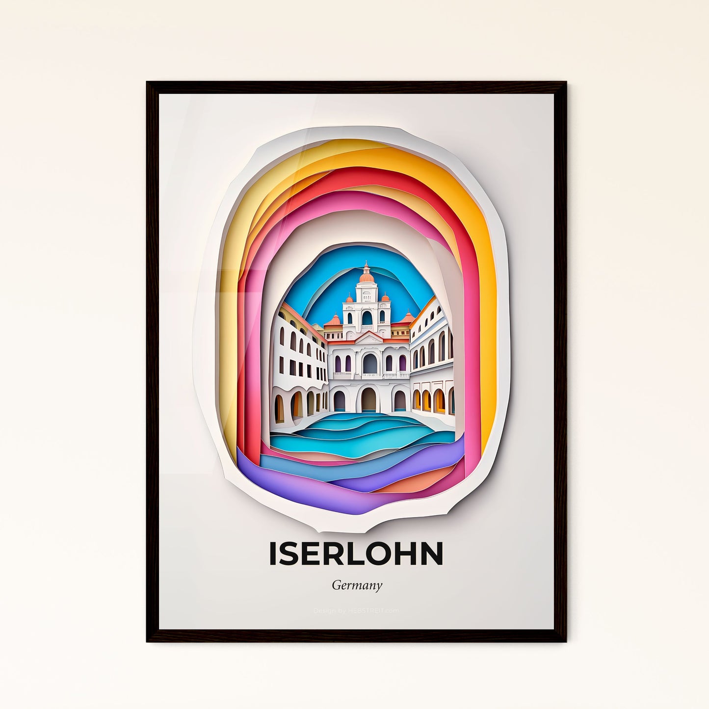 Vivid Iserlohn, Germany - a paper cut of a building with a rainbow