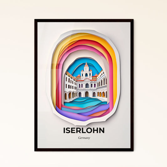 Vivid Iserlohn, Germany - a paper cut of a building with a rainbow