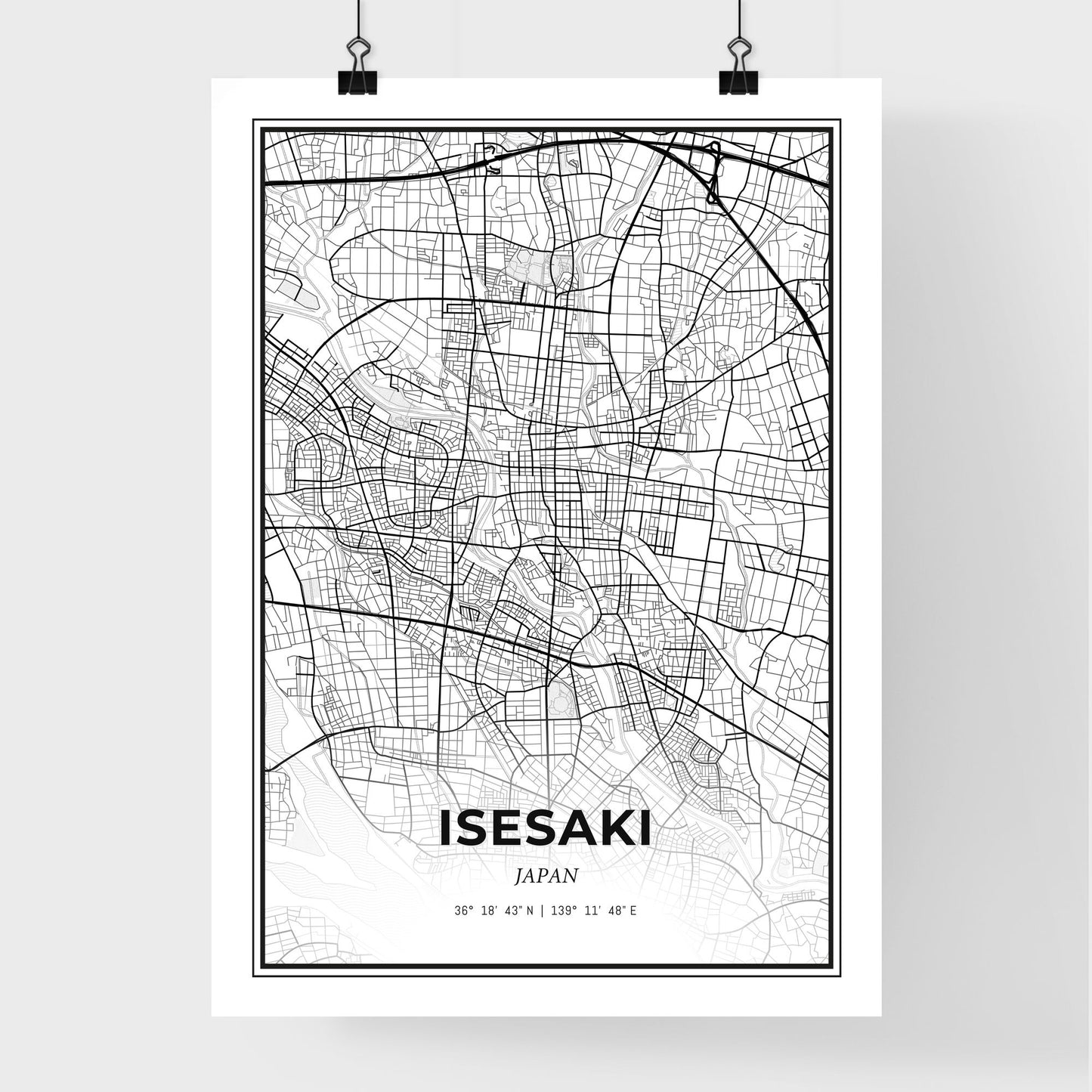 Isesaki Japan - Premium City Map Poster