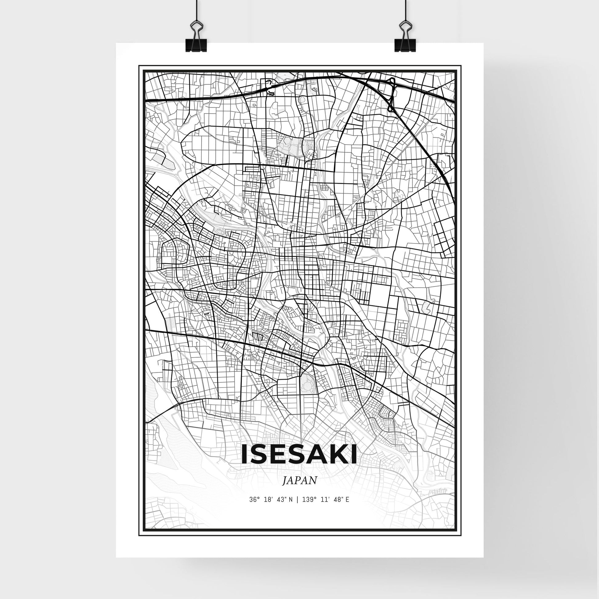 Isesaki Japan - Premium City Map Poster