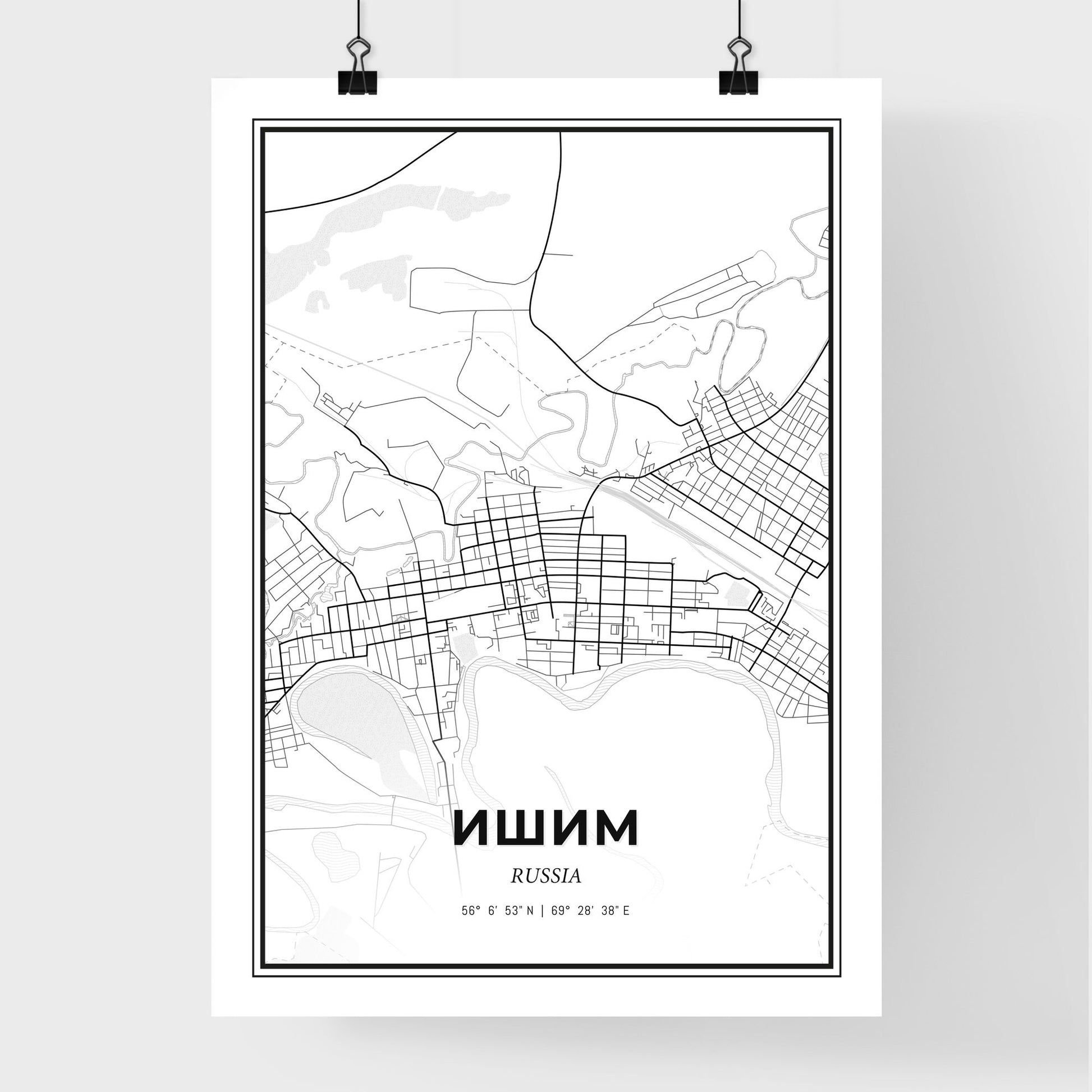 Ishim Russia - Premium City Map Poster