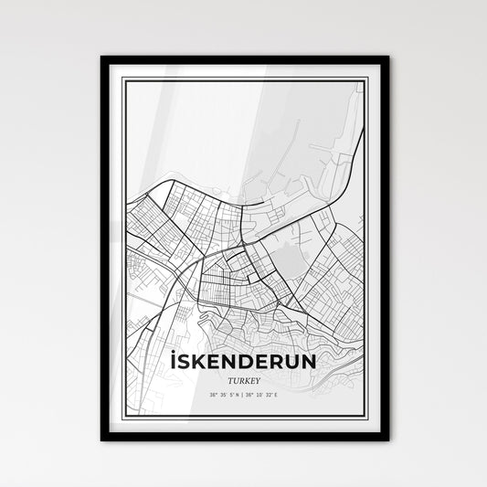 İskenderun Turkey - Scandinavian Style City Map for Modern Home Decor