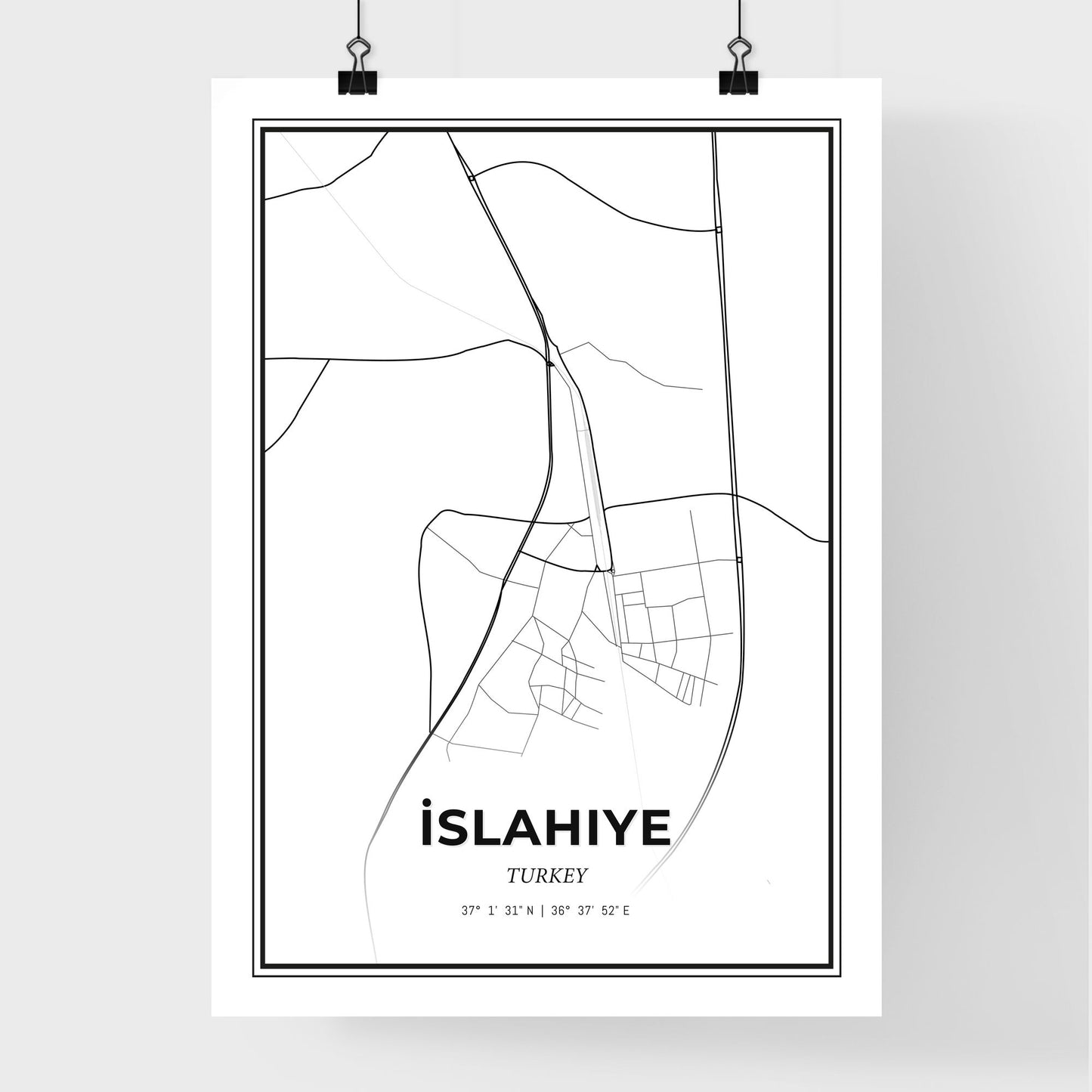 İslahiye Turkey - Premium City Map Poster