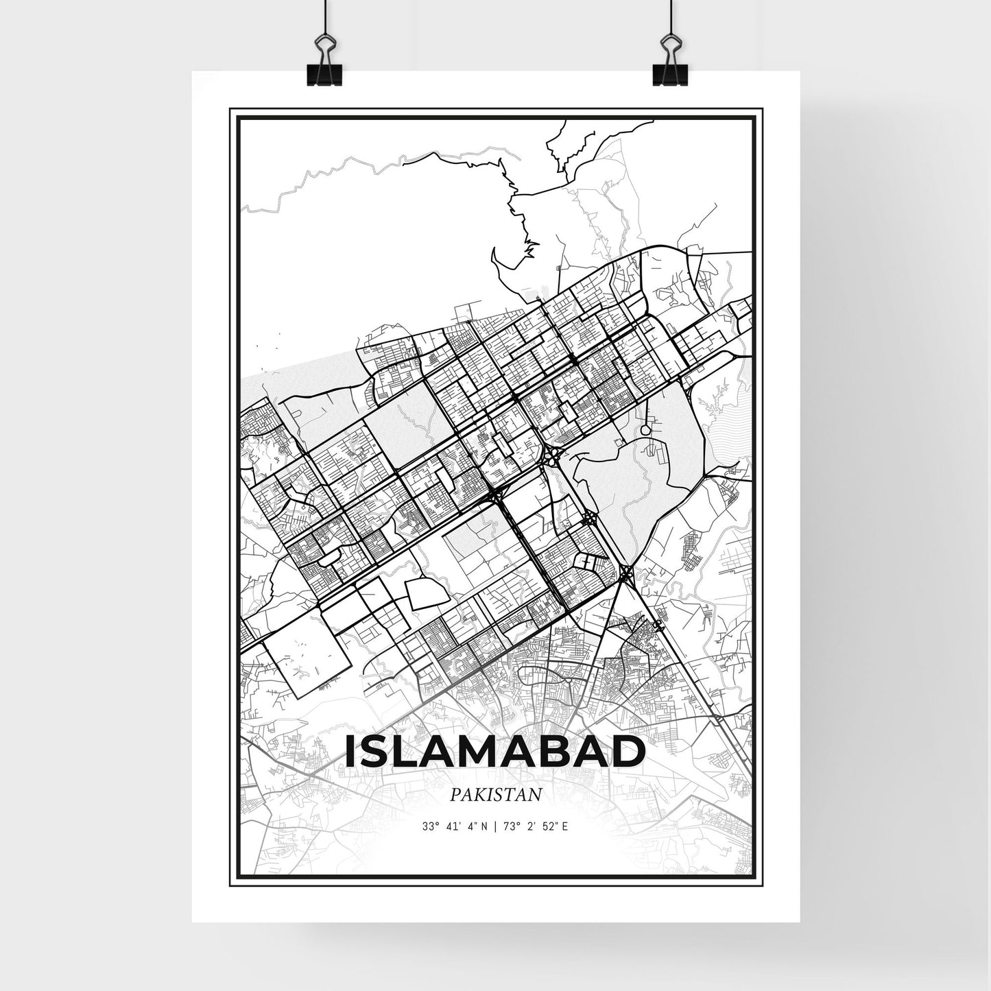 Islamabad Pakistan - Premium City Map Poster