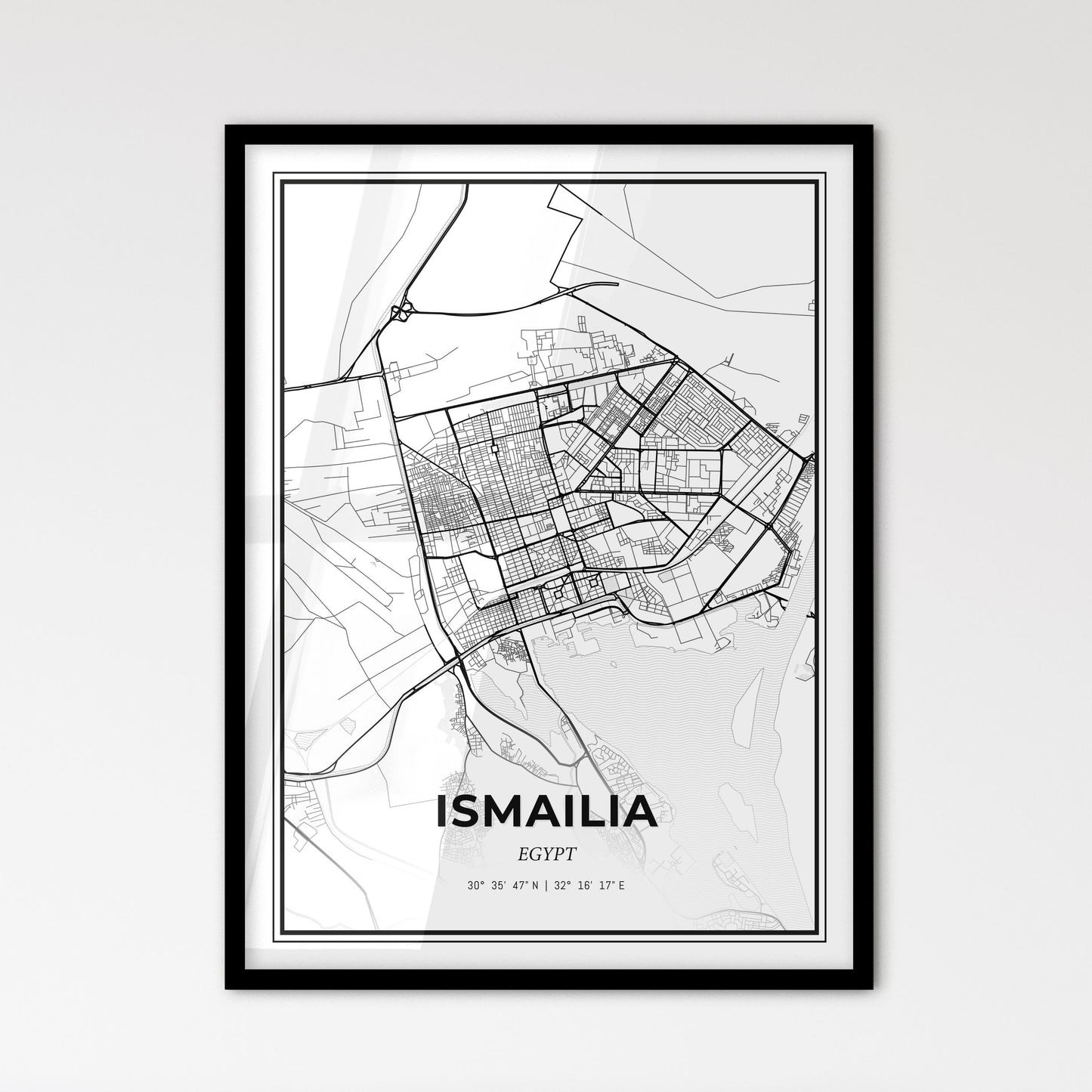 Ismailia Egypt - Scandinavian Style City Map for Modern Home Decor