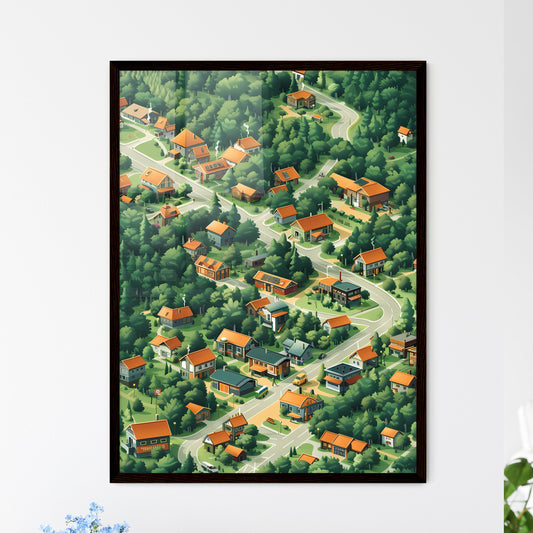 Stunning Isometric Cityscape Aerial View, Vibrant Artistic Wall Art, Urban Landscape Painting Default Title