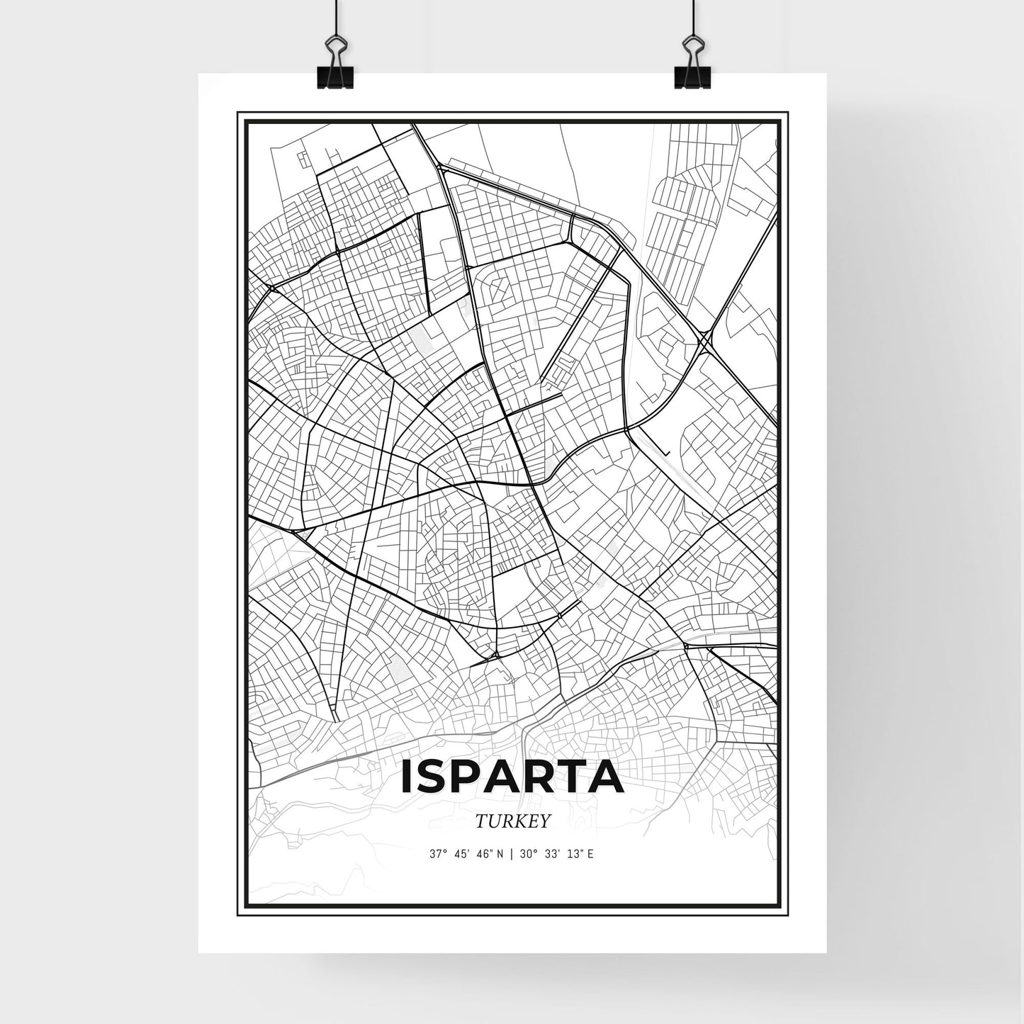 Isparta Turkey - Premium City Map Poster