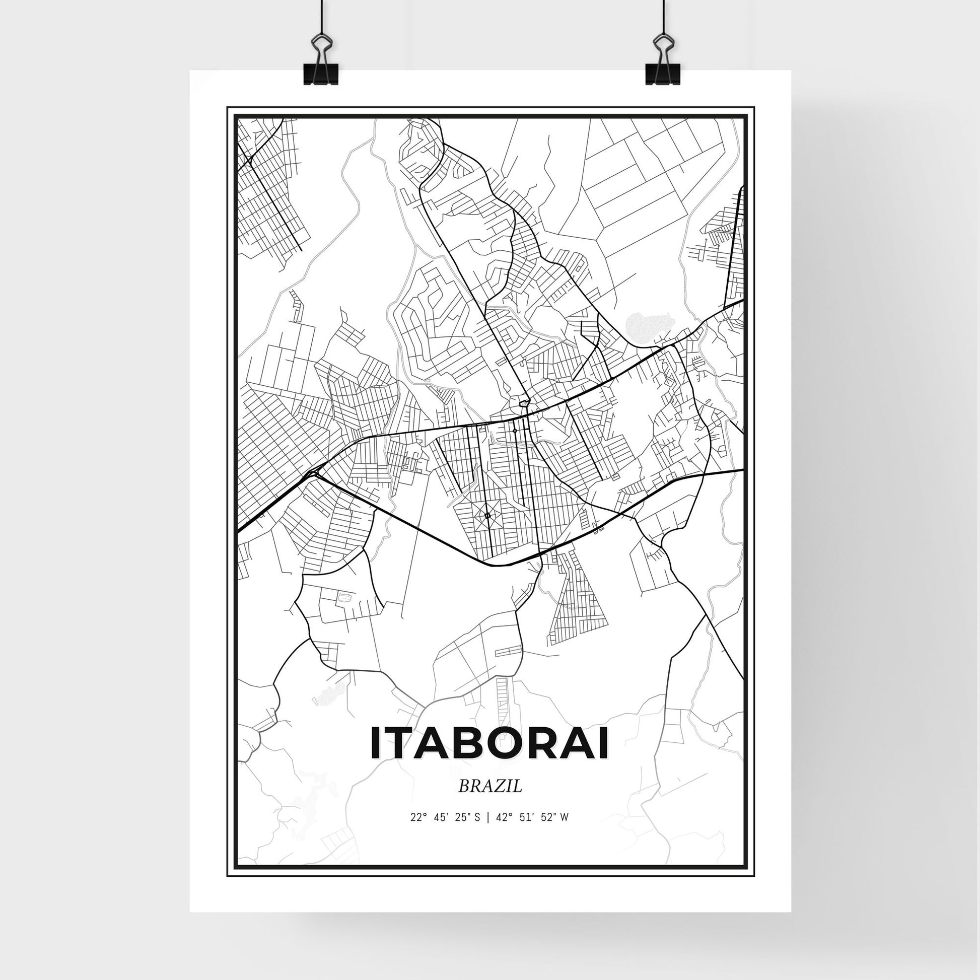 Itaborai Brazil - Premium City Map Poster