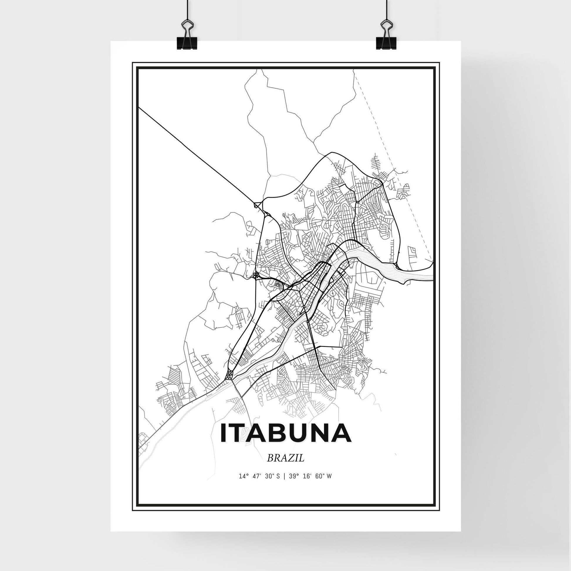 Itabuna Brazil - Premium City Map Poster