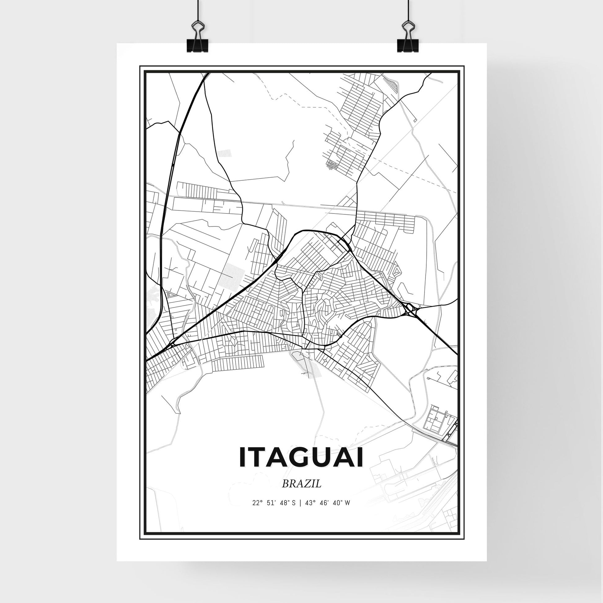 Itaguai Brazil - Premium City Map Poster