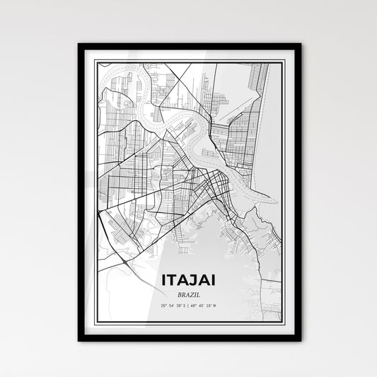 Itajai Brazil - Scandinavian Style City Map for Modern Home Decor