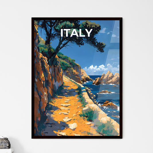 Coastal Cliff Path, Italy, Europe, Fine Art, Vibrant Painting, Ocean, Art, Landscape