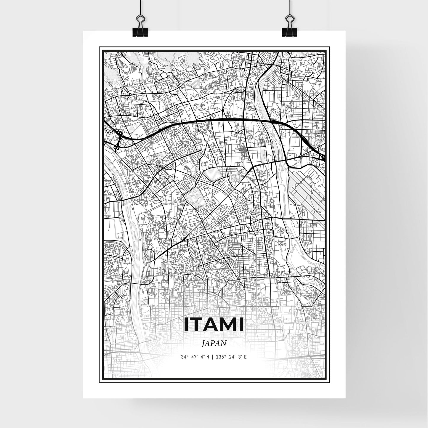 Itami Japan - Premium City Map Poster