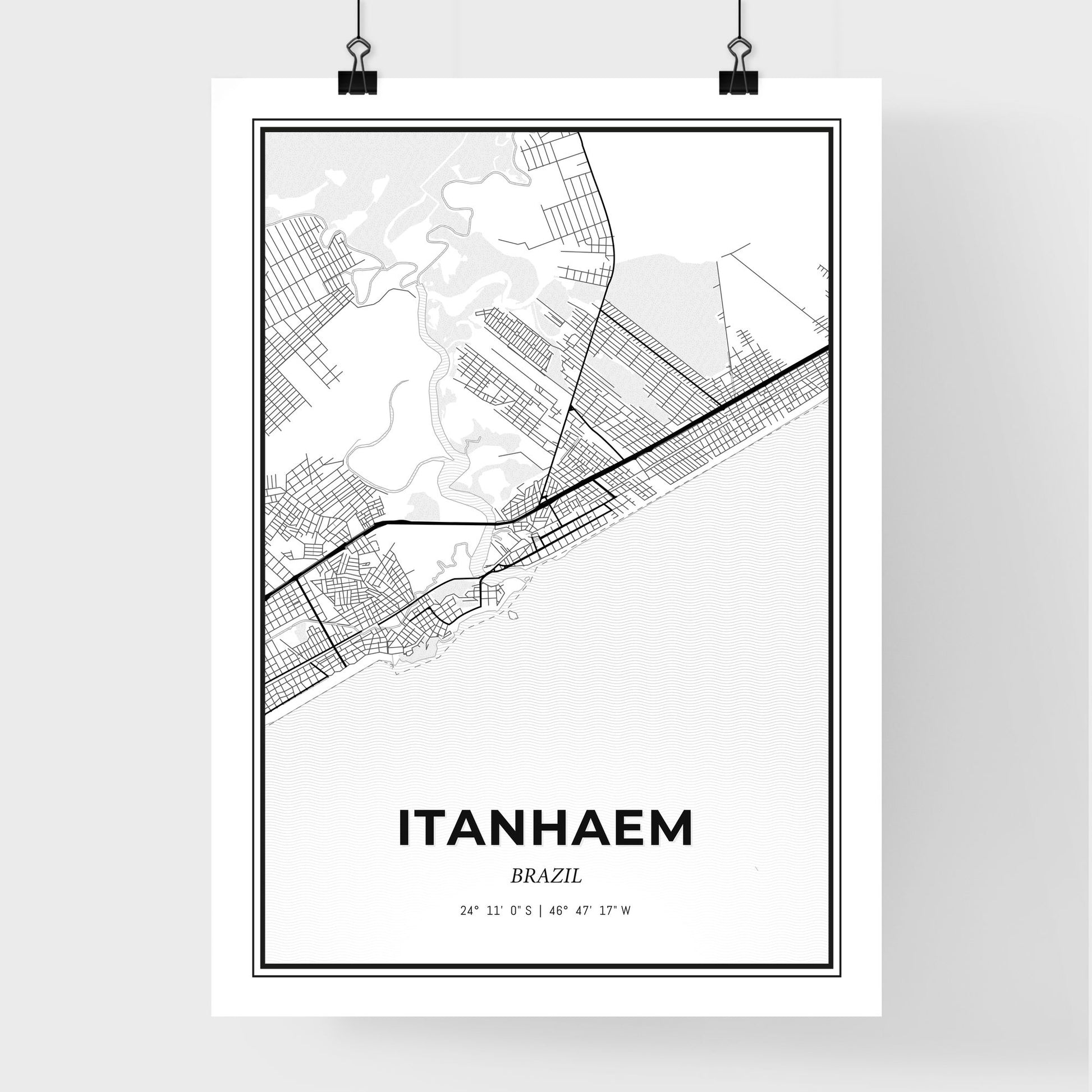 Itanhaem Brazil - Premium City Map Poster