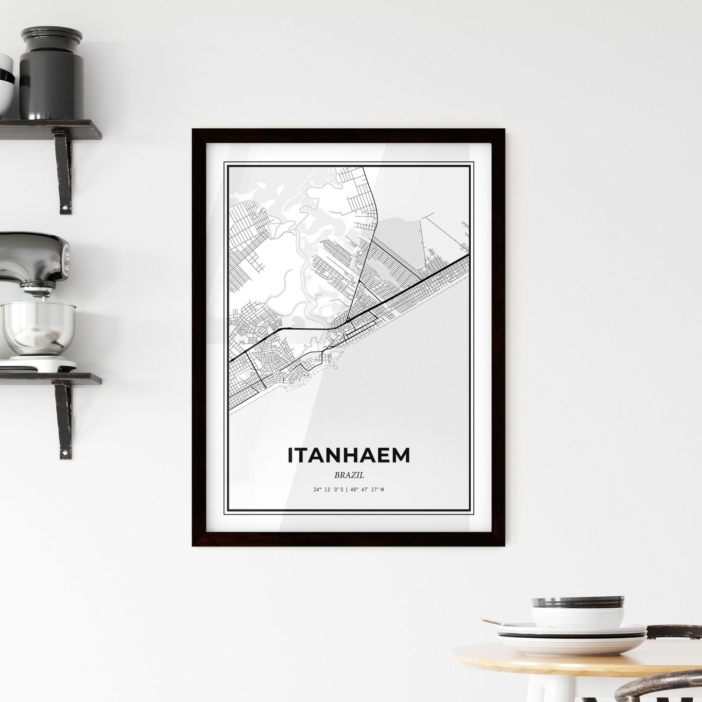 Itanhaem Brazil - Minimal City Map