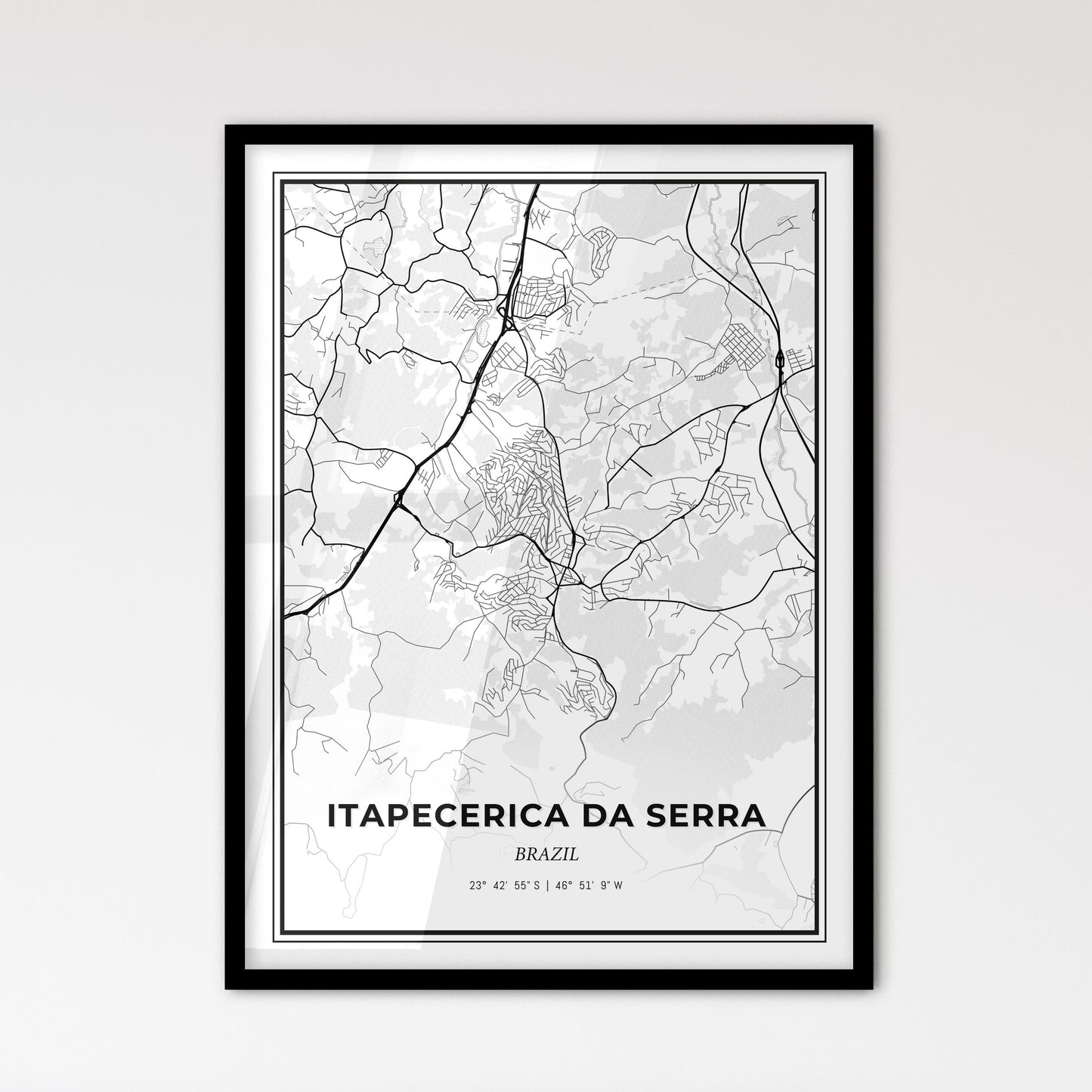 Itapecerica da Serra Brazil - Scandinavian Style City Map for Modern Home Decor