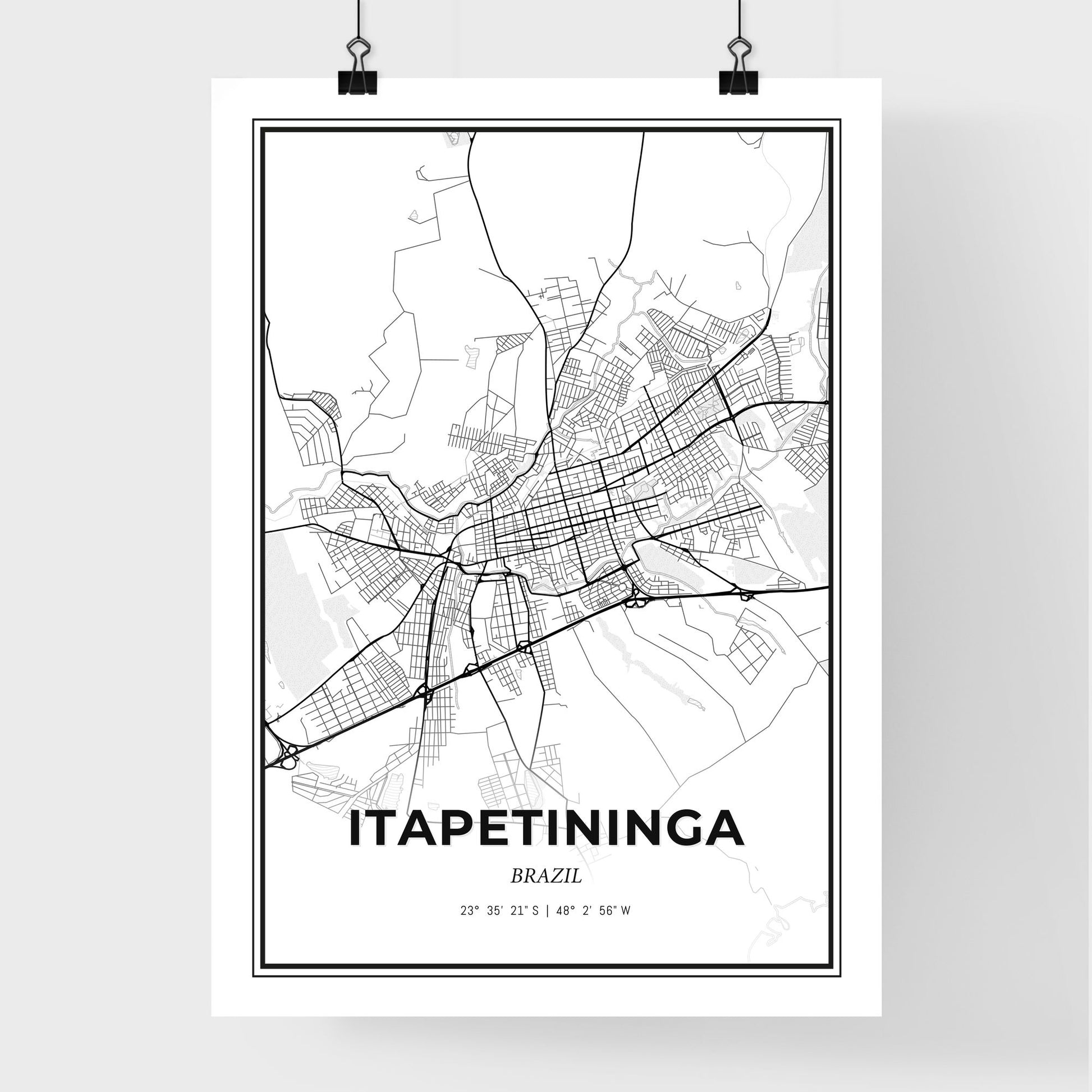 Itapetininga Brazil - Premium City Map Poster