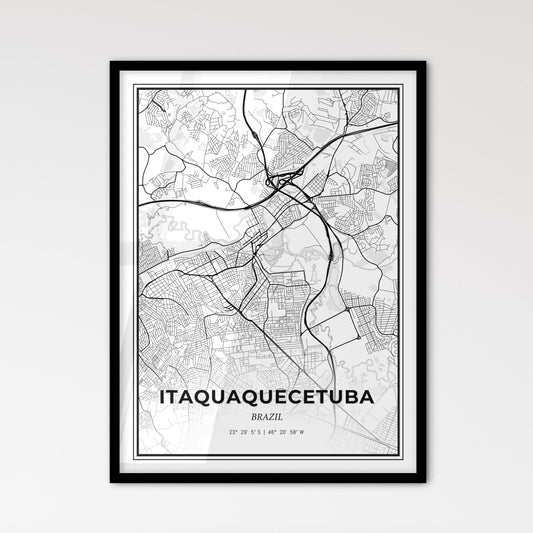 Itaquaquecetuba Brazil - Scandinavian Style City Map for Modern Home Decor