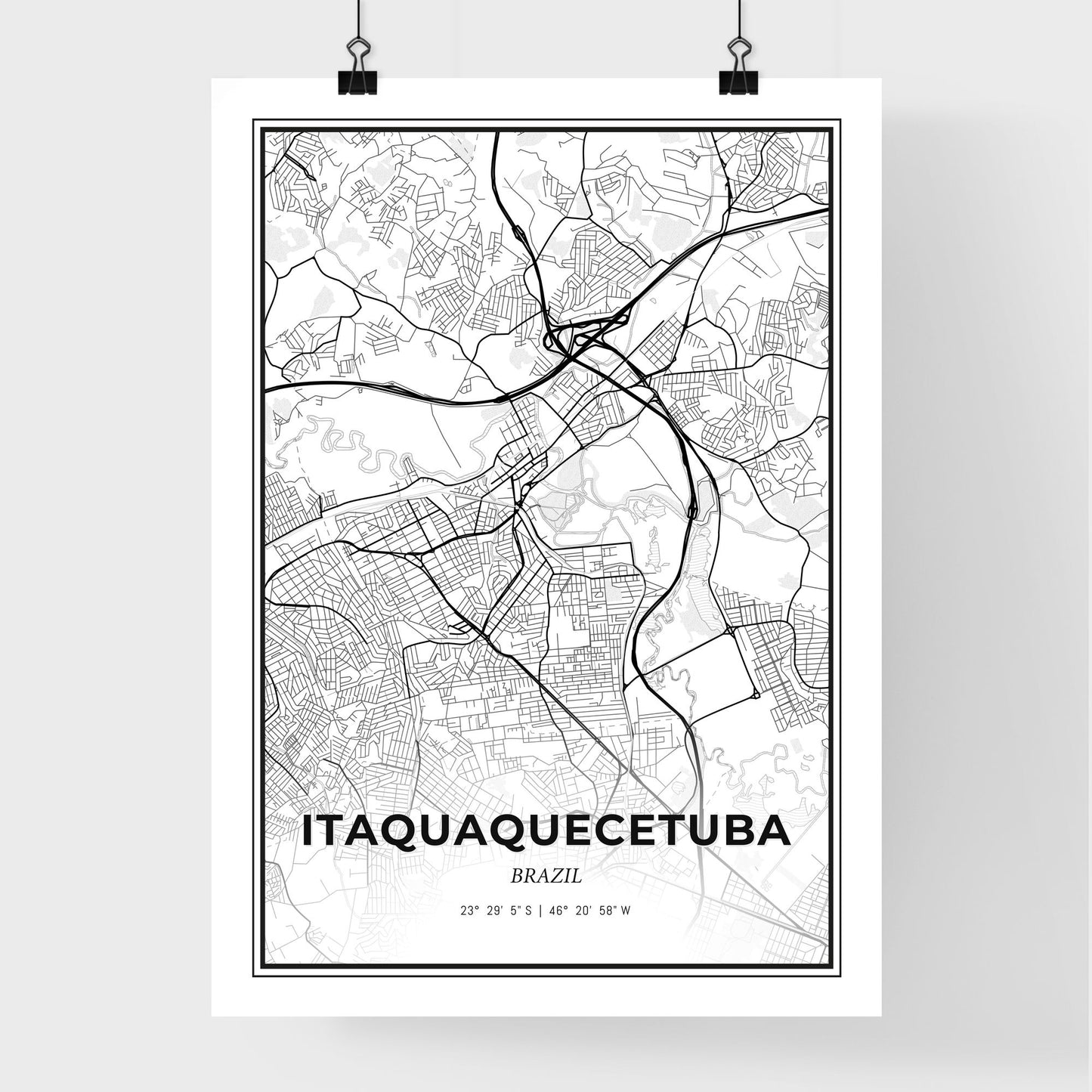 Itaquaquecetuba Brazil - Premium City Map Poster