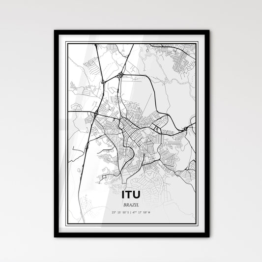 Itu Brazil - Scandinavian Style City Map for Modern Home Decor