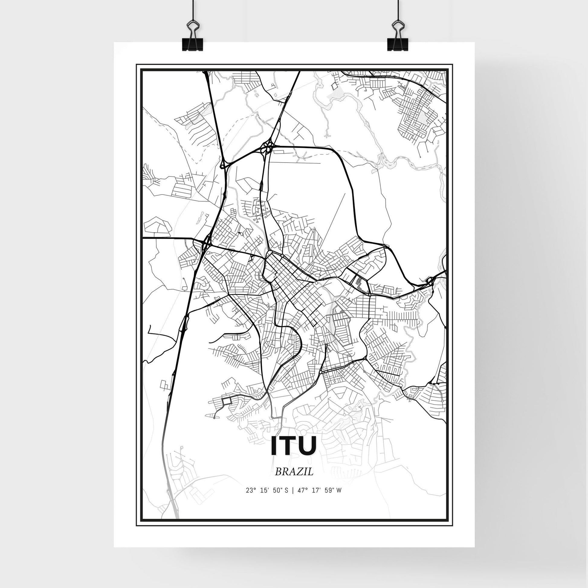 Itu Brazil - Premium City Map Poster